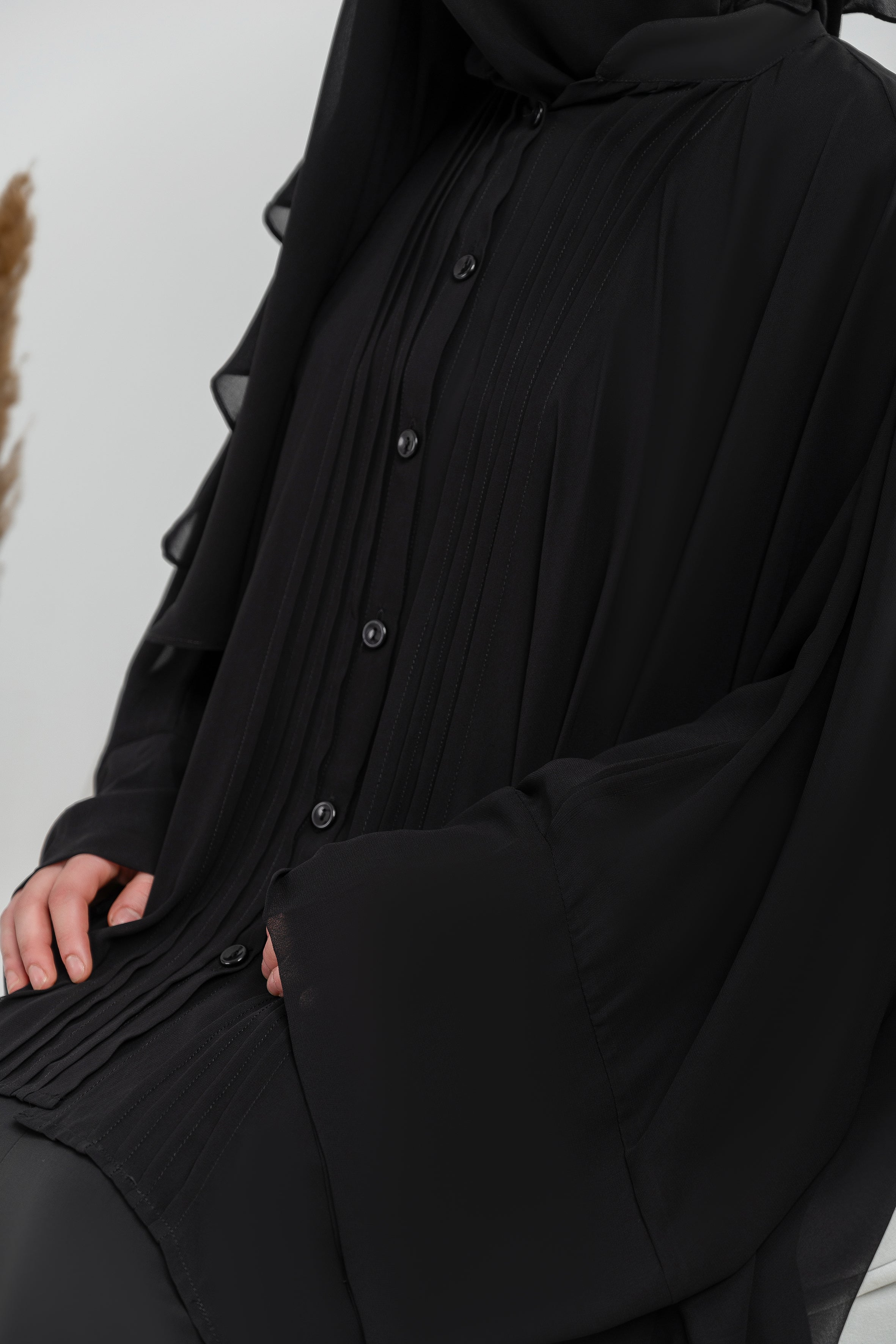 Chiffon blouse with draped back