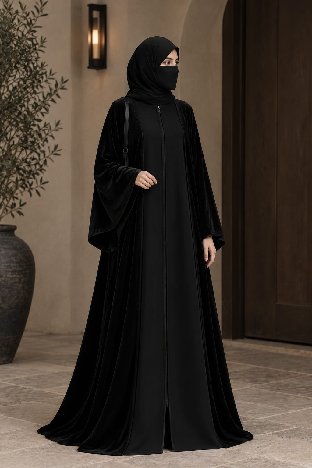 π€ Velvet Noir Abaya | Black Modesty