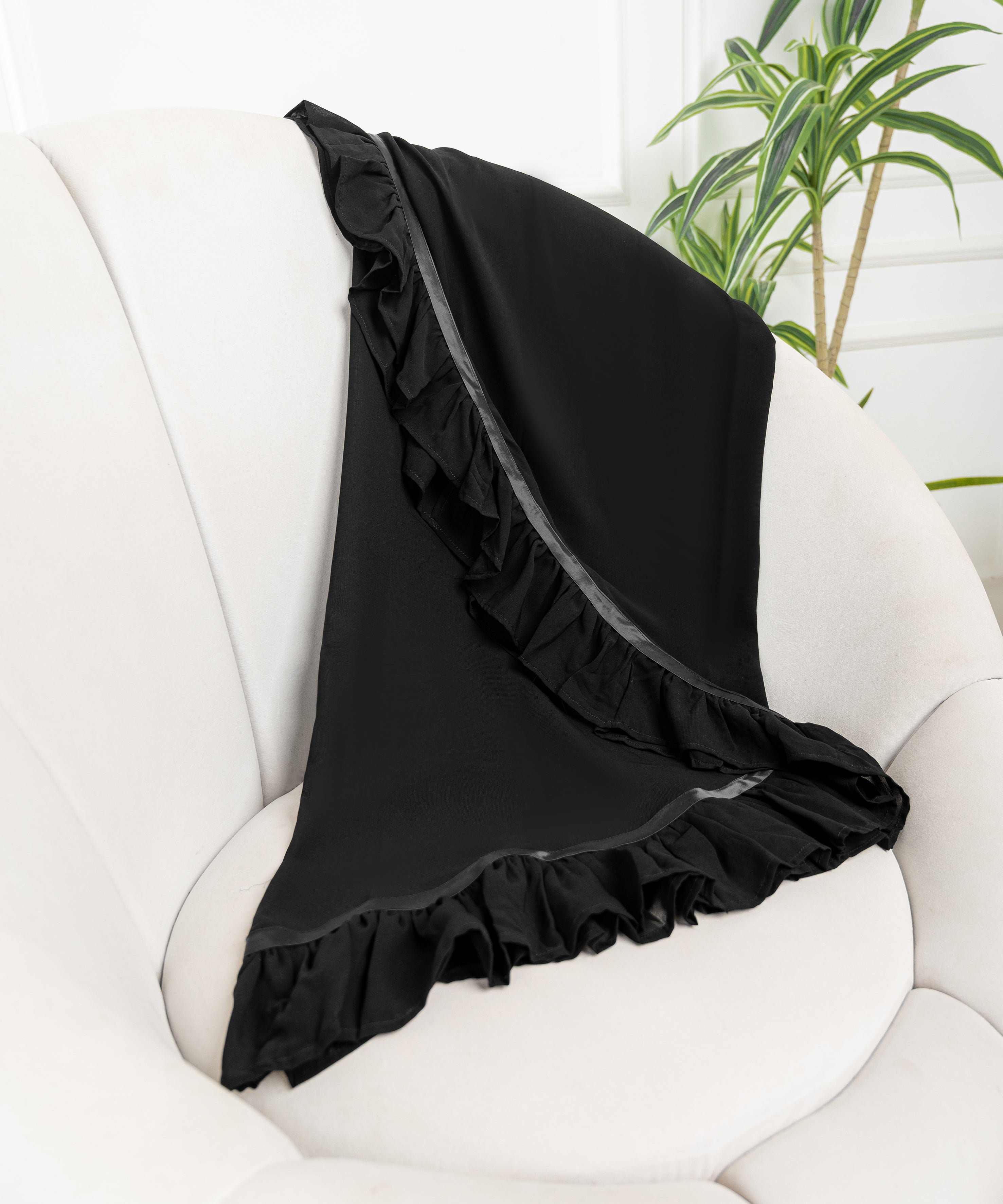 Circular Khimar “Ghashwa” – with Soft Ruffle and Satin Ribbon