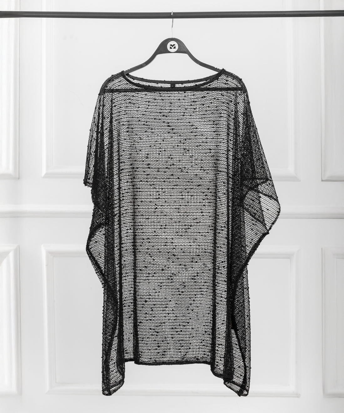 Shoulder Cape with Mesh Fabric and Velvet Dots