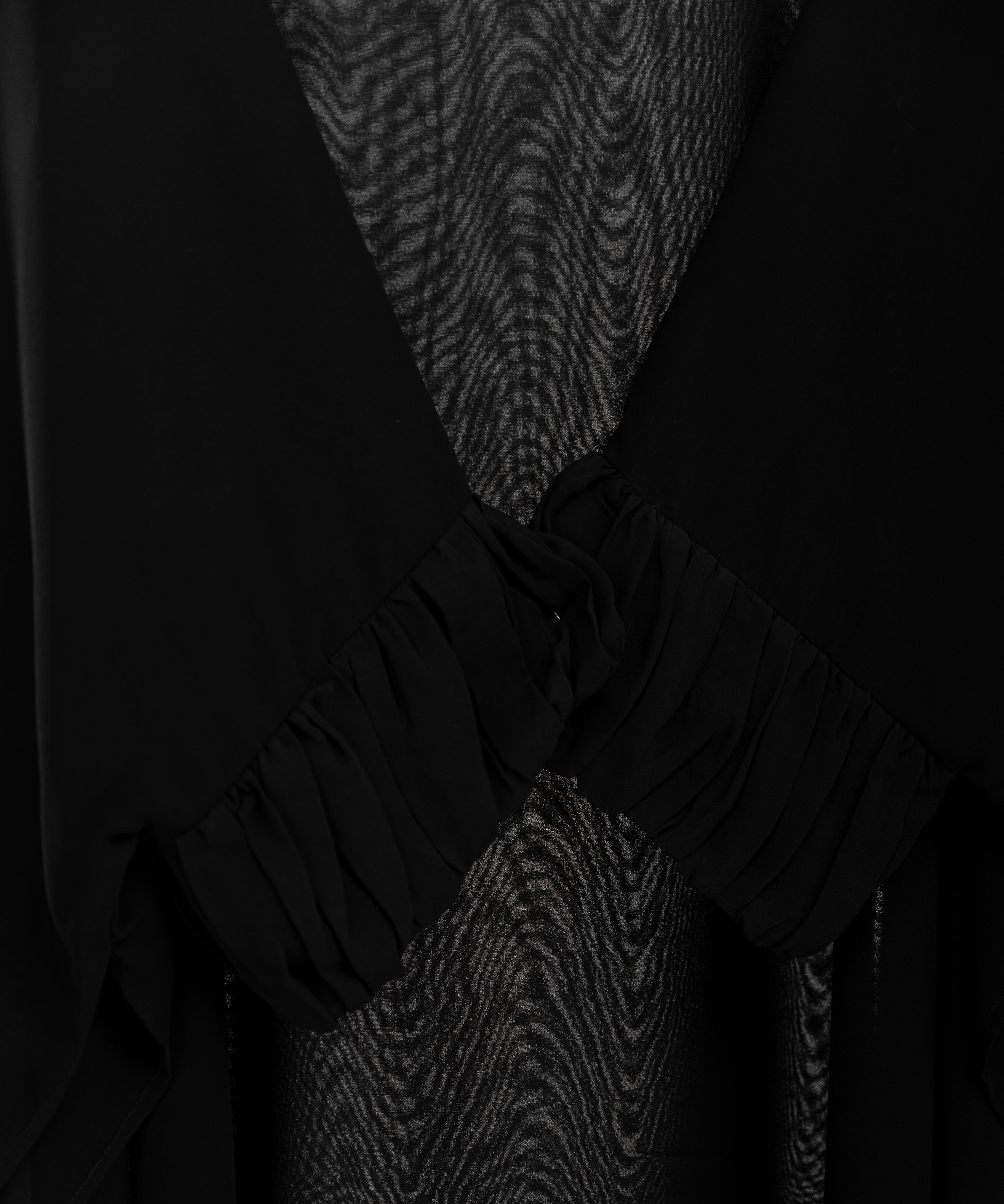 Chiffon Shoulder Cape with Draped Cuffs