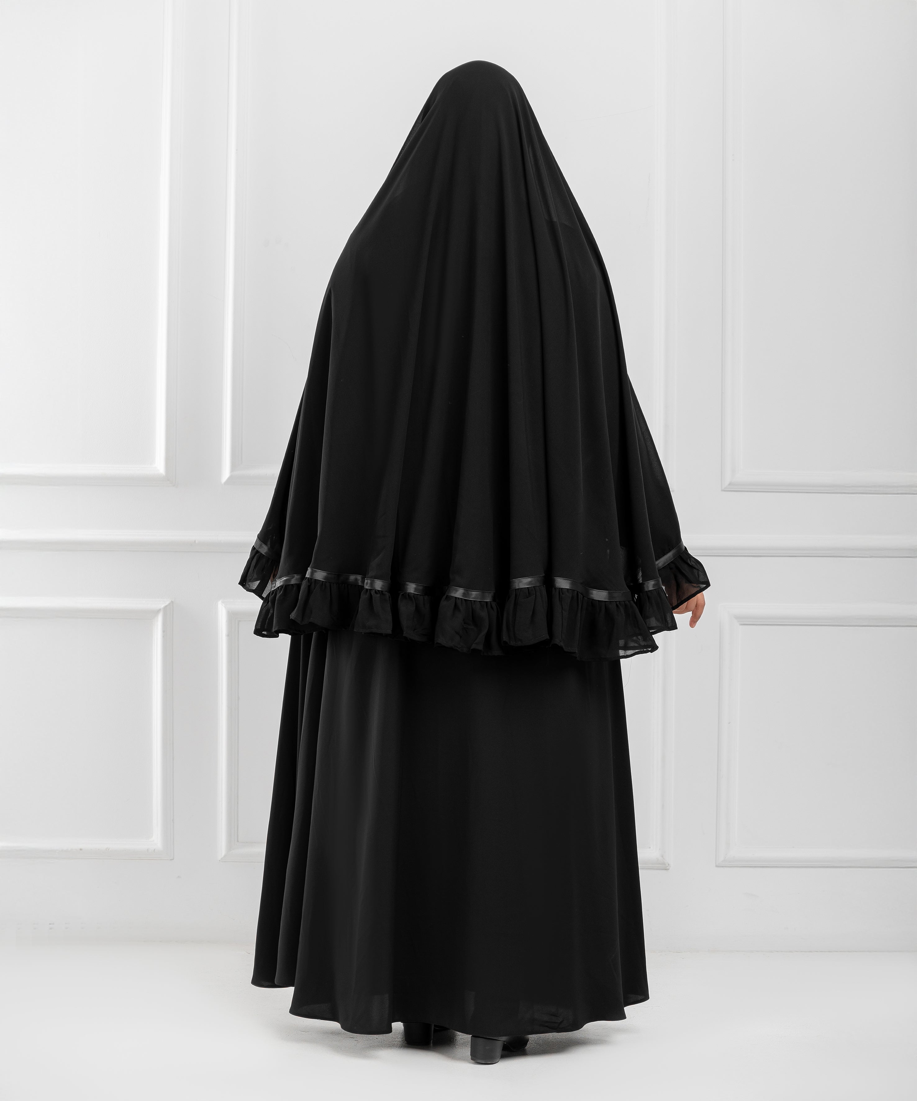 Circular Khimar “Ghashwa” – with Soft Ruffle and Satin Ribbon