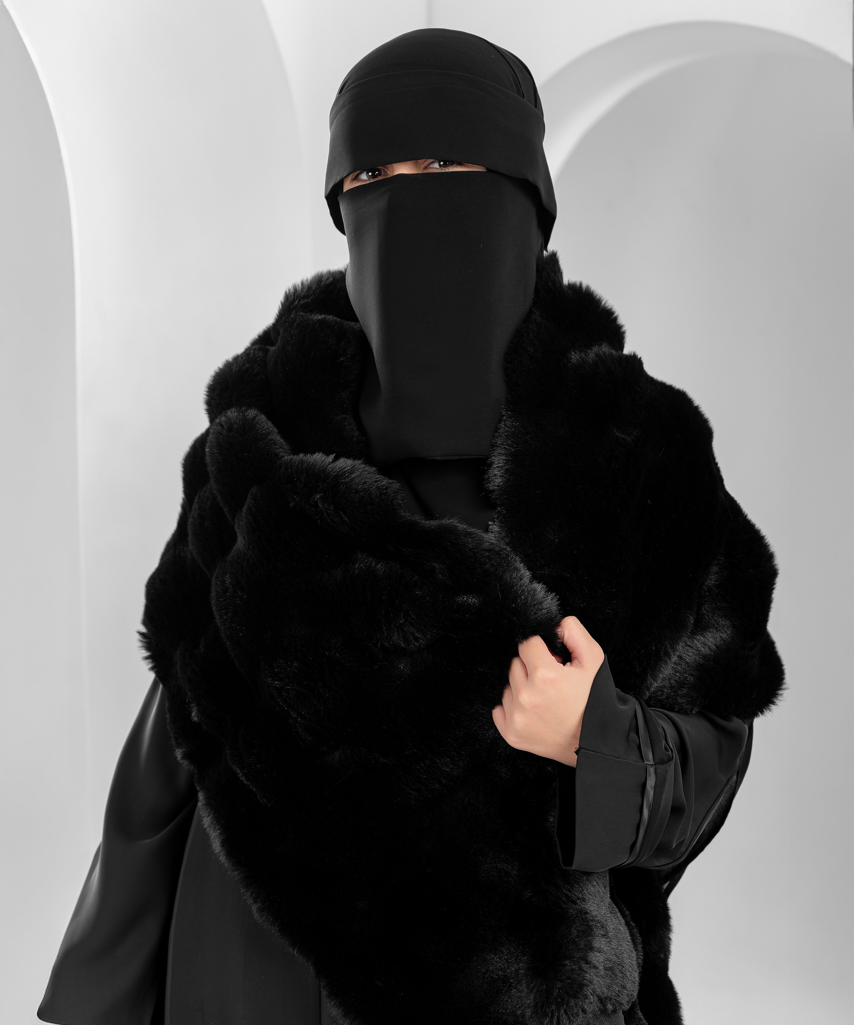 Rectangular Luxury Fur Shawl