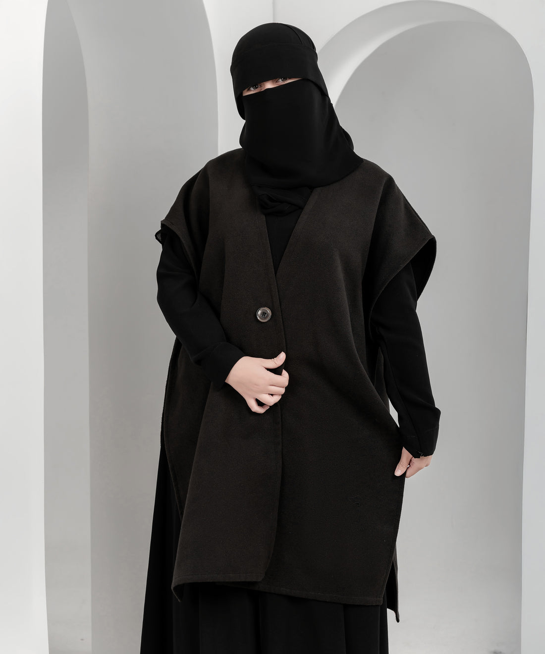 Black Buttoned Cardigan Jacket