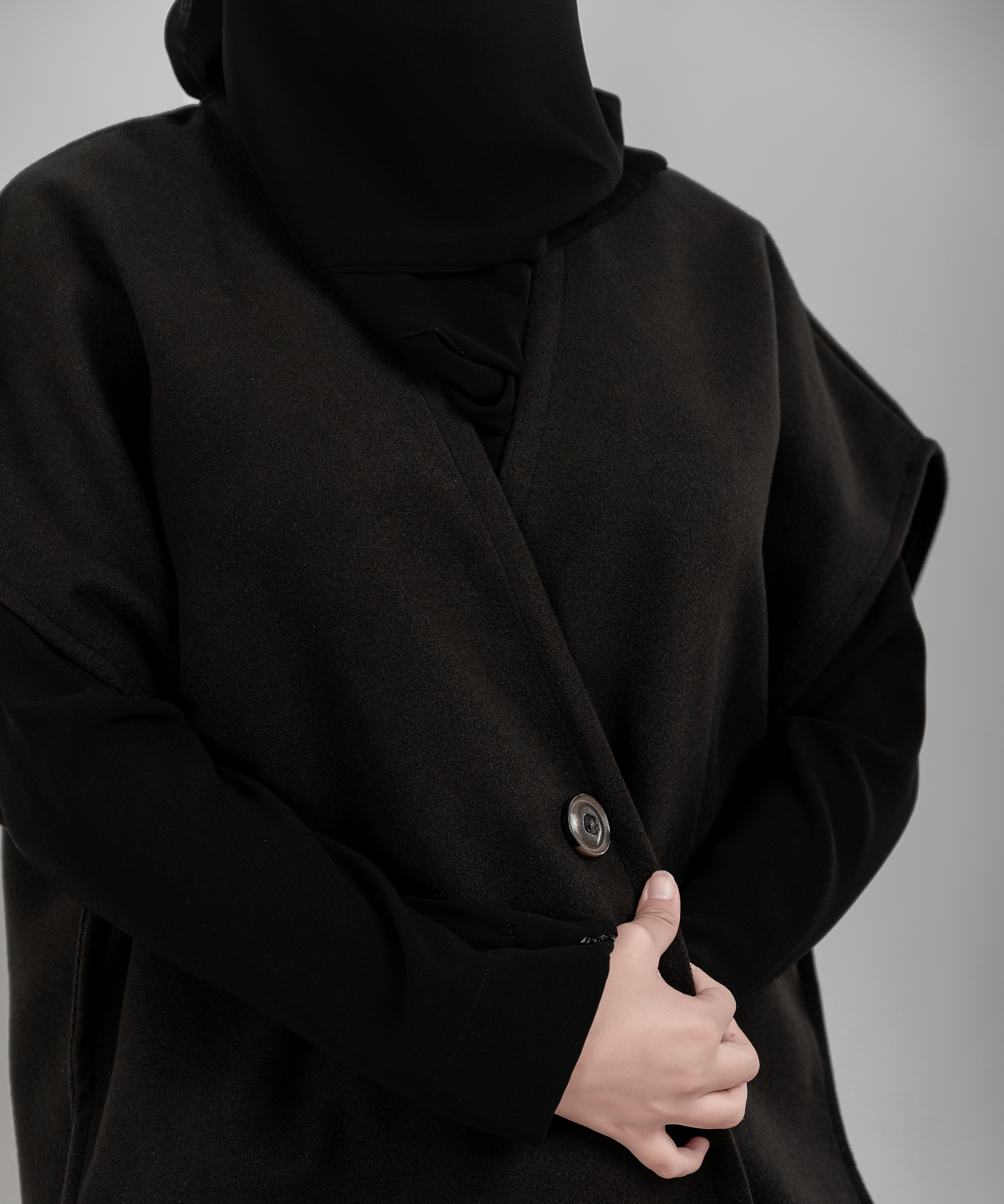 Black Buttoned Cardigan Jacket