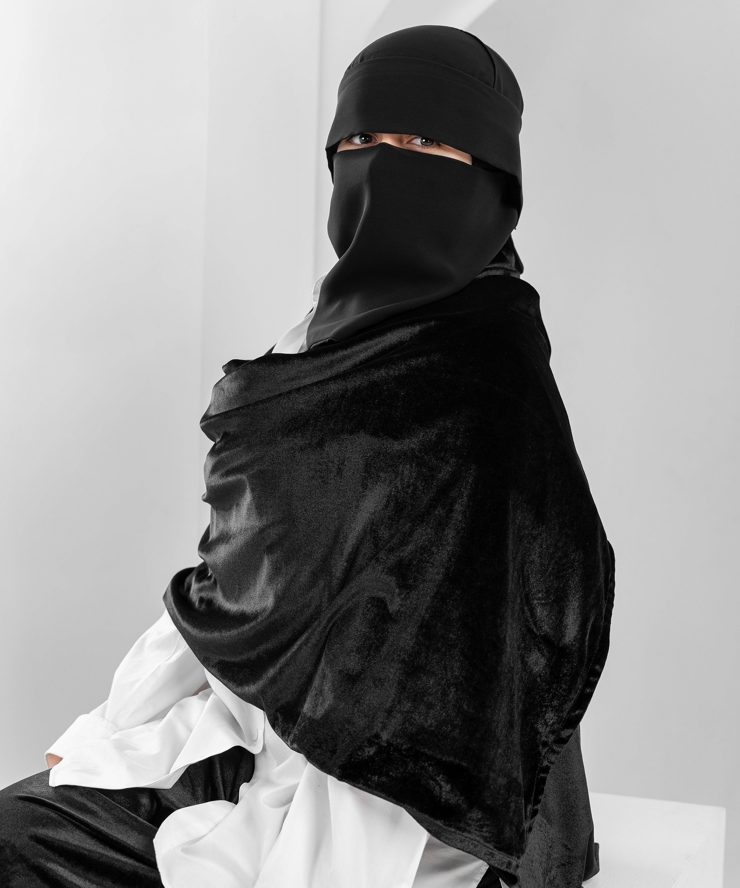 Rectangular Velvet Shawl