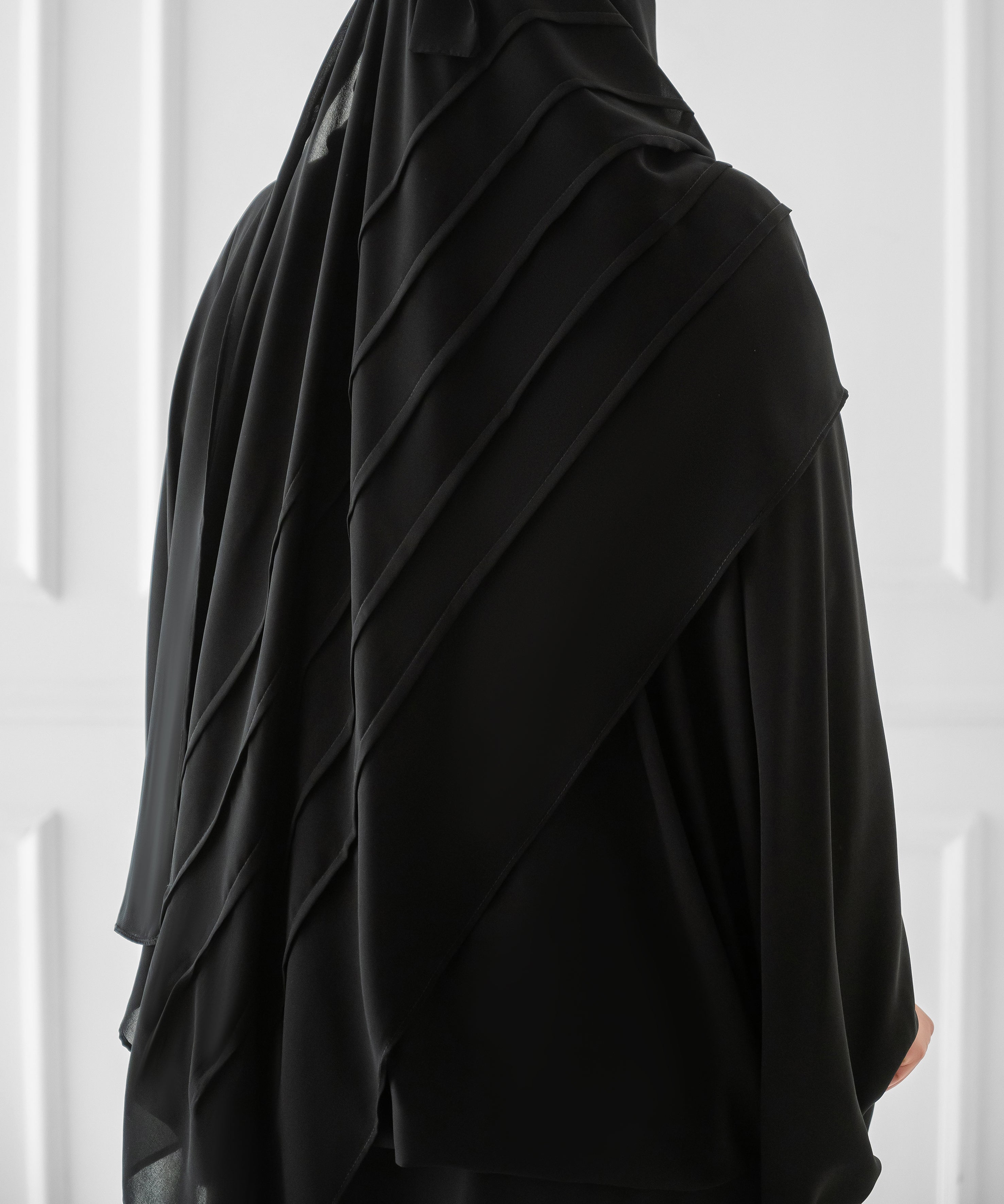 Rectangular Hijab with Wide Vertical Pleats