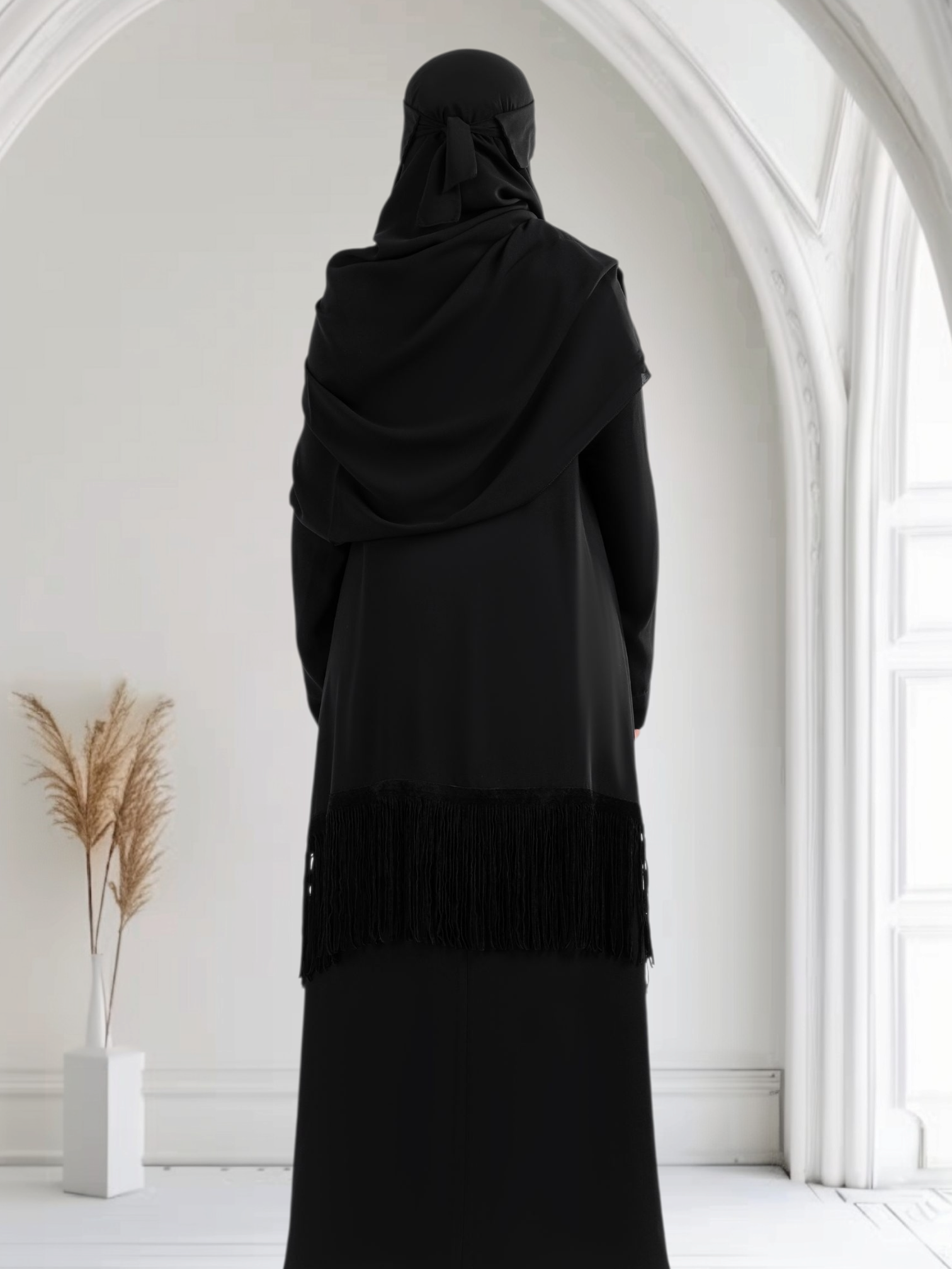 Luxury Chiffon Vest with Velvet Suede Tassels