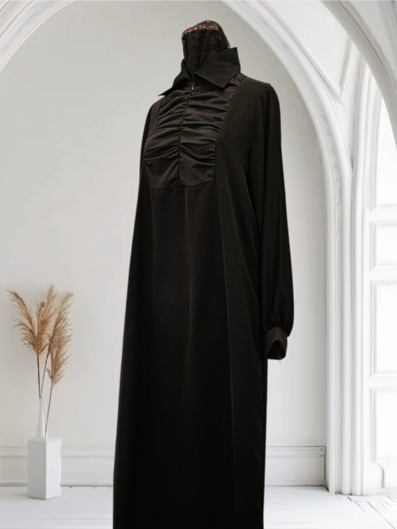 Lightweight Silk Abaya with Soft Lycra Detail