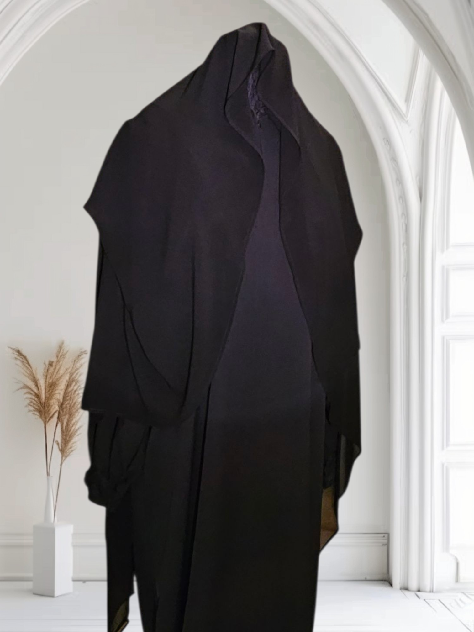 Shoulder Cape in Chiffon with Attached Scarf