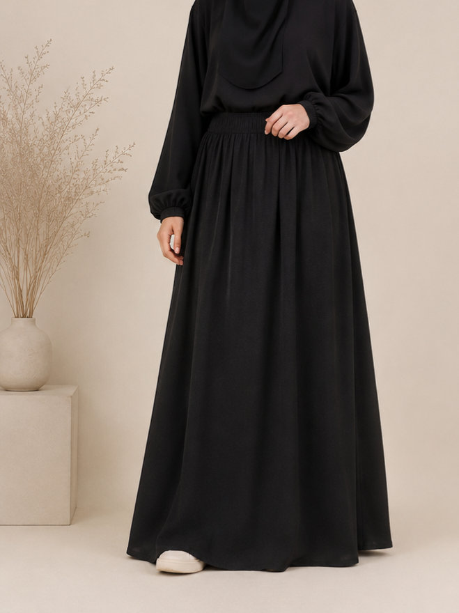 Flared Crepe Skirt