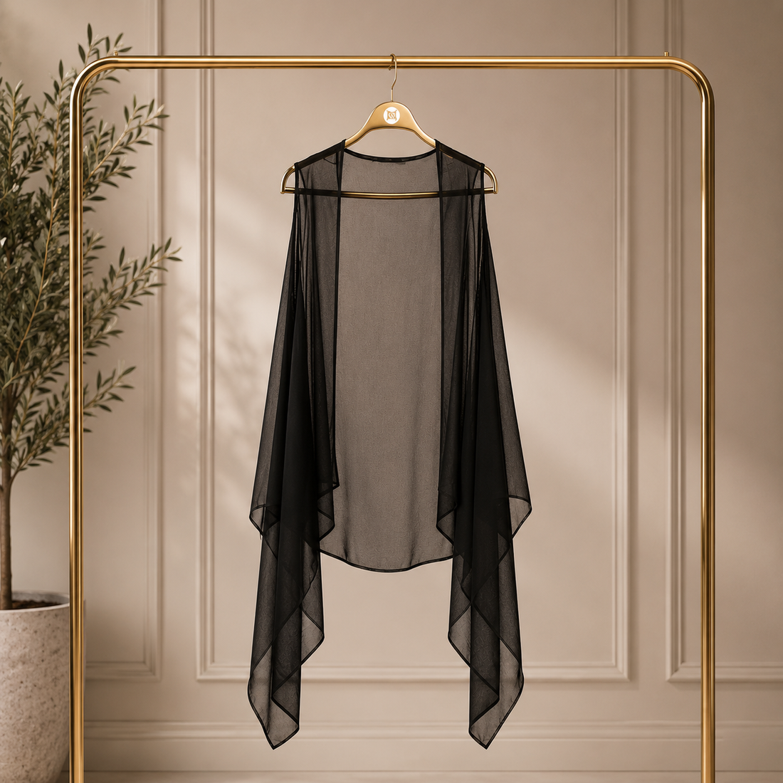 🖤 Luxury Black Silky Chiffon Vest