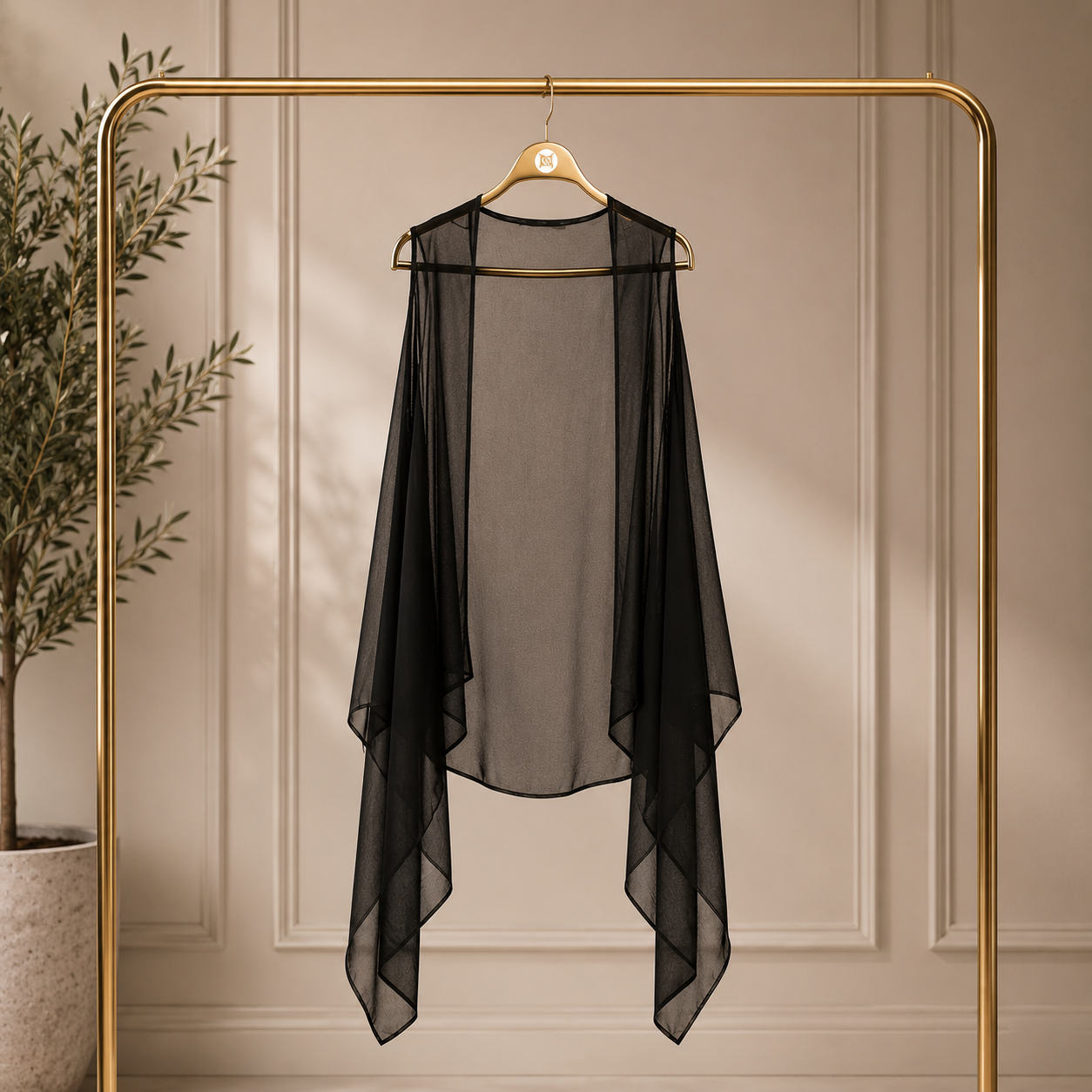 🖤 Luxury Black Silky Chiffon Vest