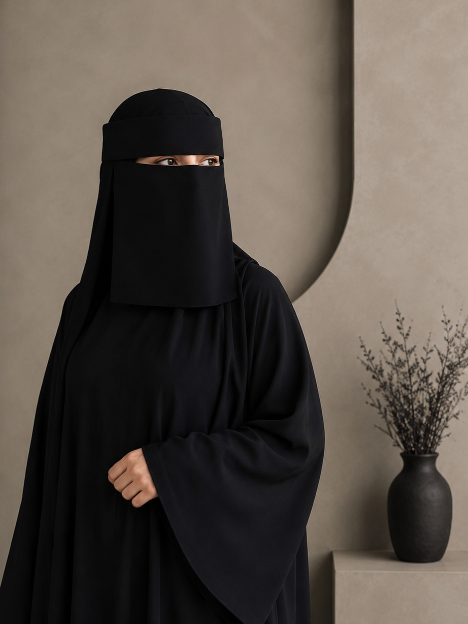 Forehead Niqab – Full Eyebrow Coverage in Premium Chiffon