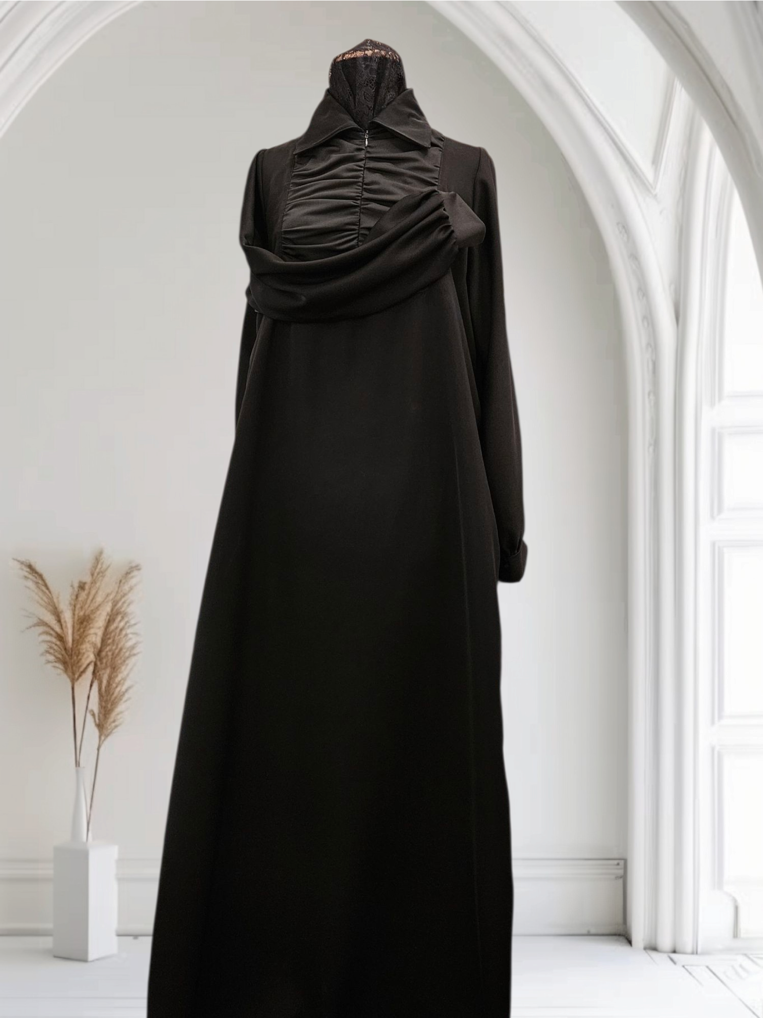 Lightweight Silk Abaya with Soft Lycra Detail