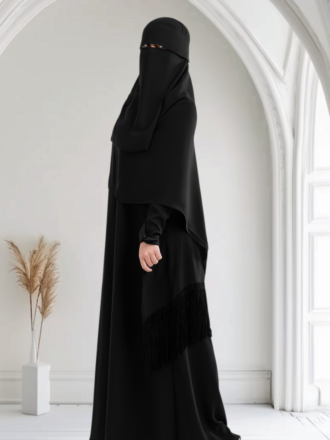 Luxury Chiffon Vest with Velvet Suede Tassels