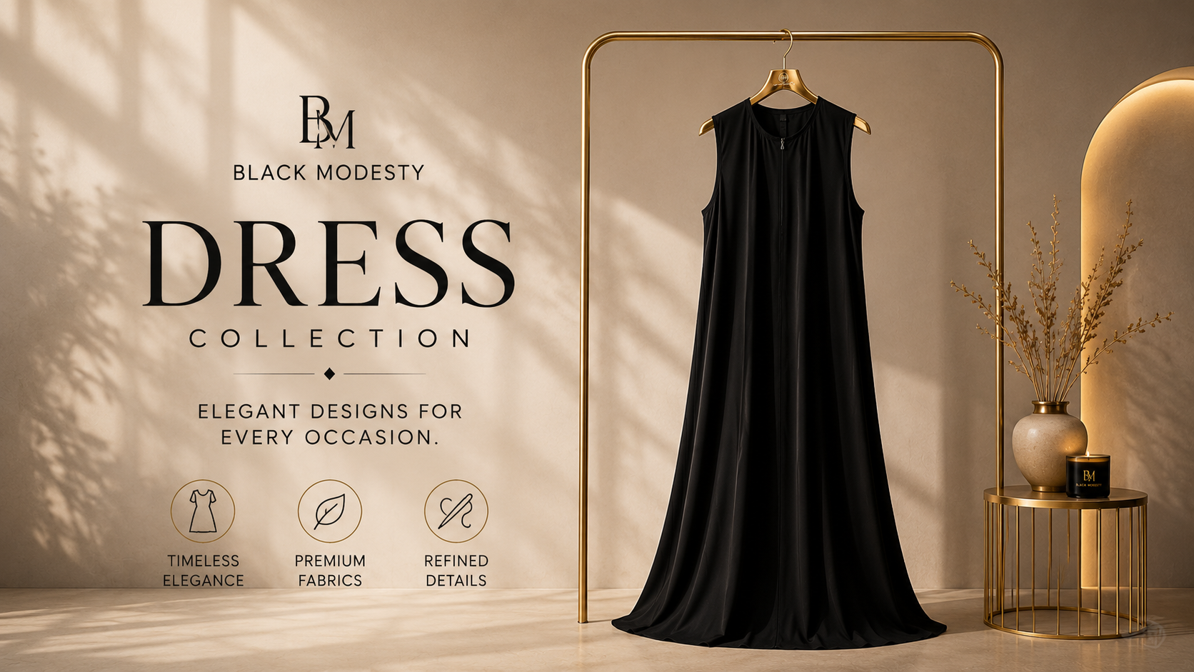 🖤 Black Modest Dresses