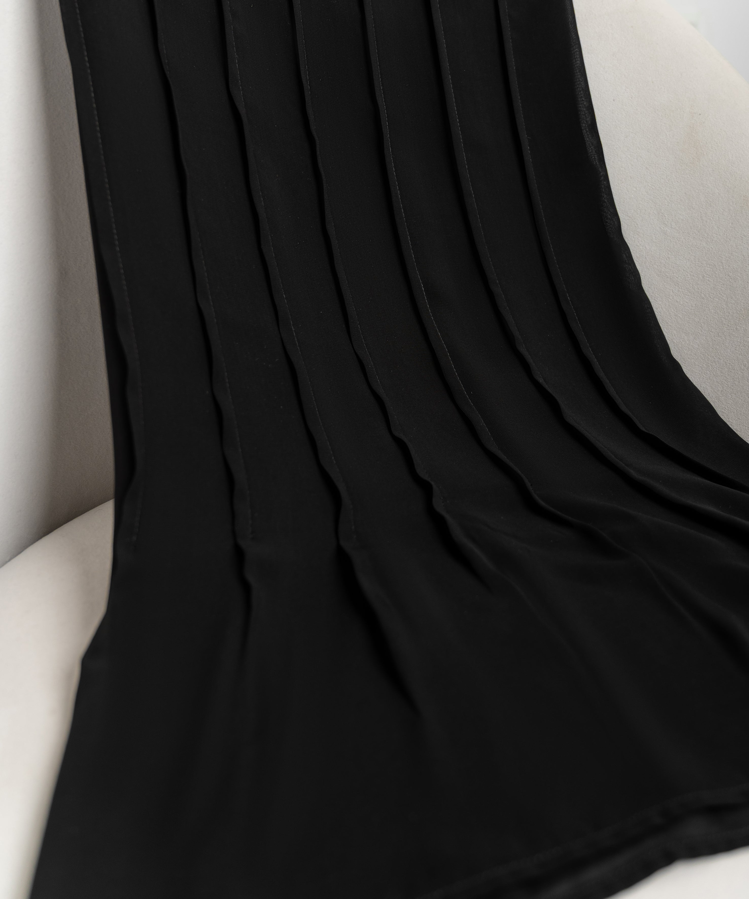 Rectangular Hijab with Wide Vertical Pleats