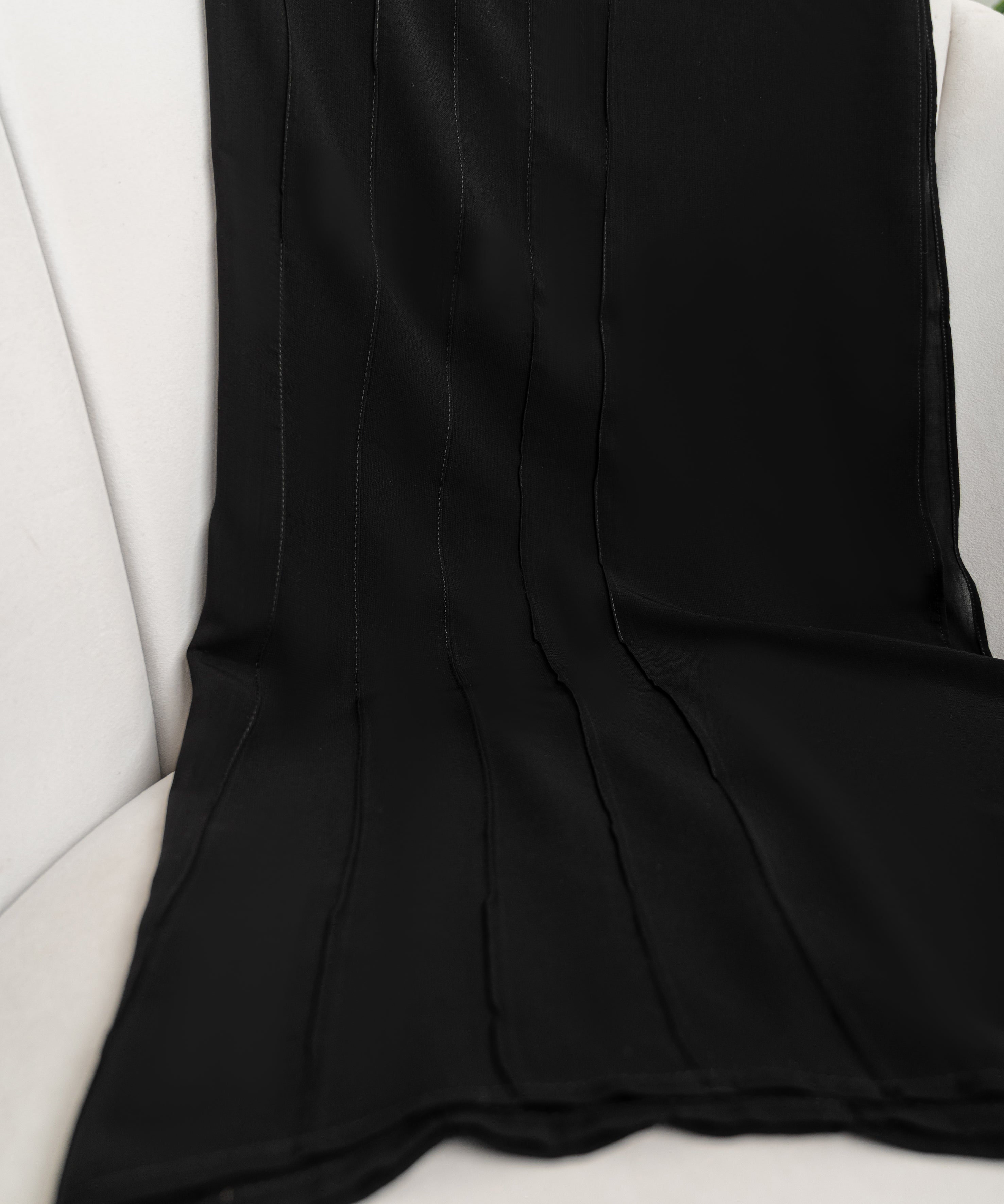 Rectangular Hijab with Fine Vertical Pleats