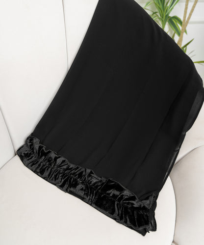 Rectangular Hijab with Velvet Edge
