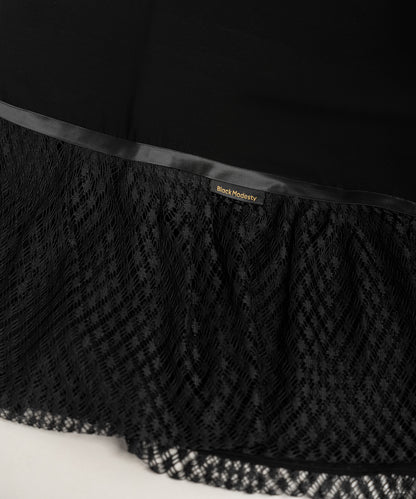 Rectangular Hijab with Soft Ruffle and Satin Ribbon Edge