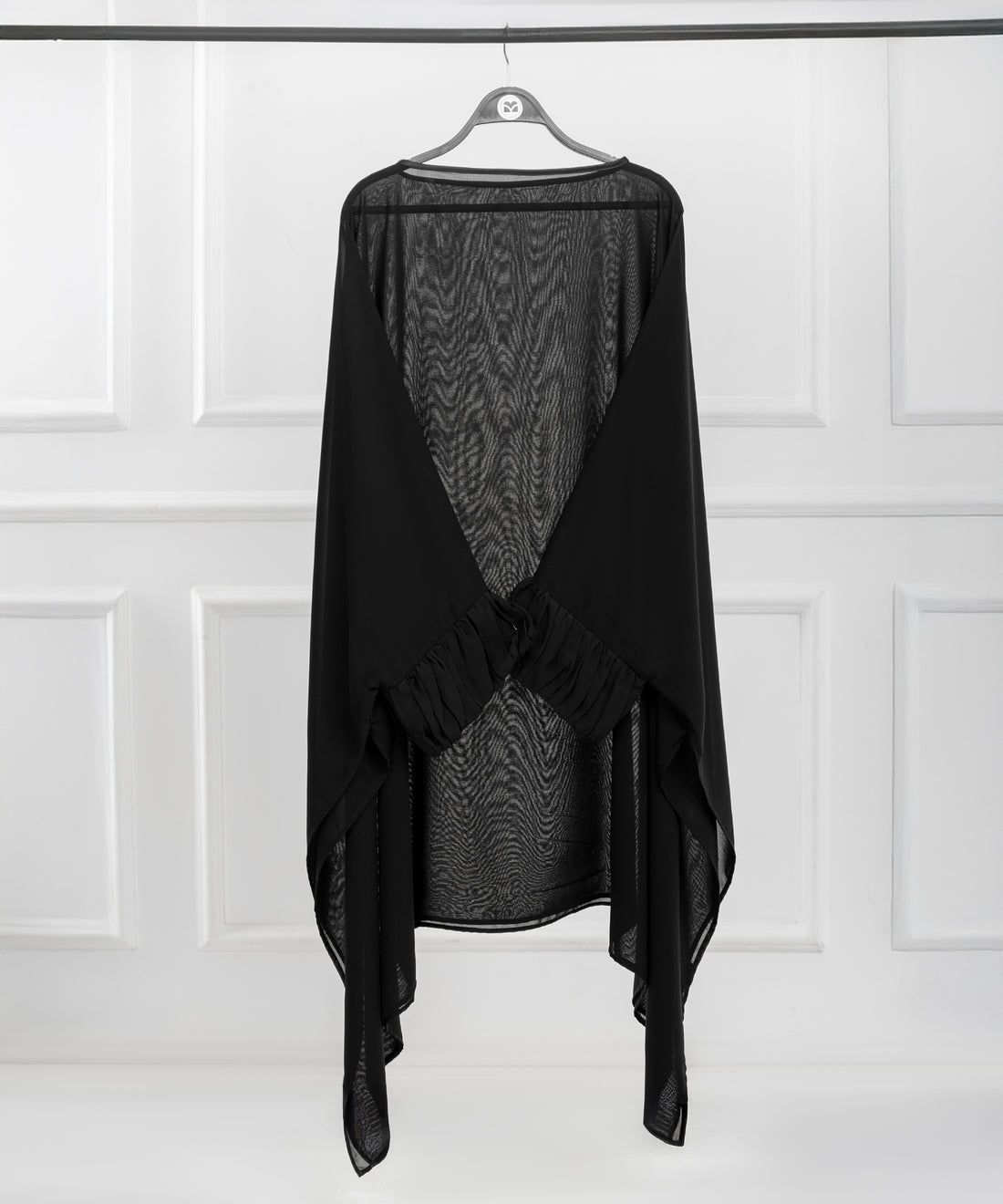 Chiffon Shoulder Cape with Draped Cuffs