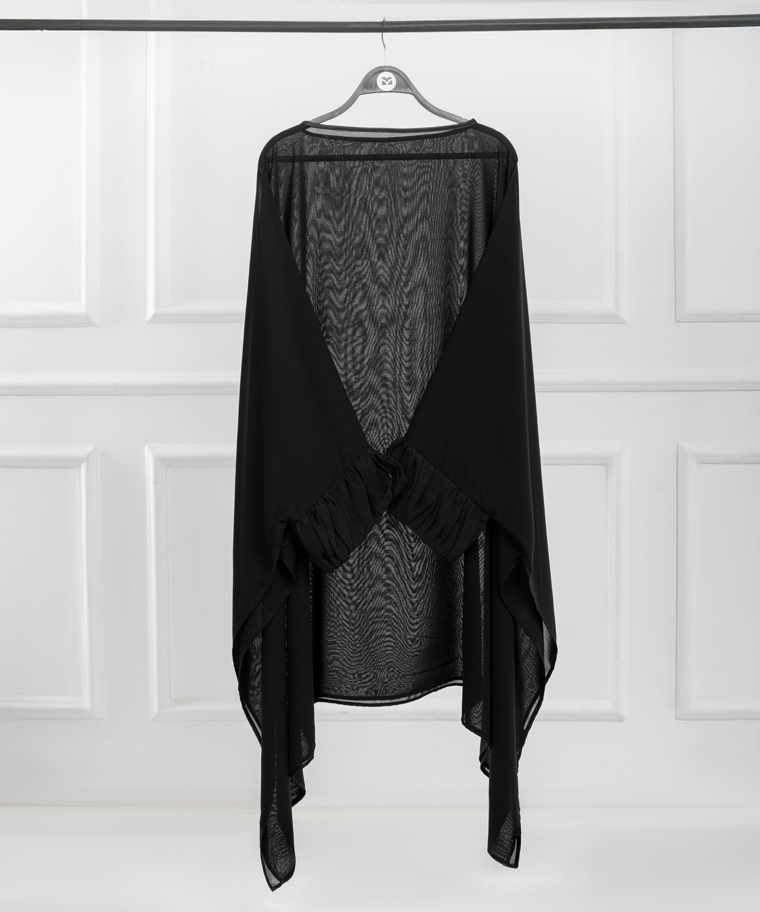 Chiffon Shoulder Cape with Draped Cuffs