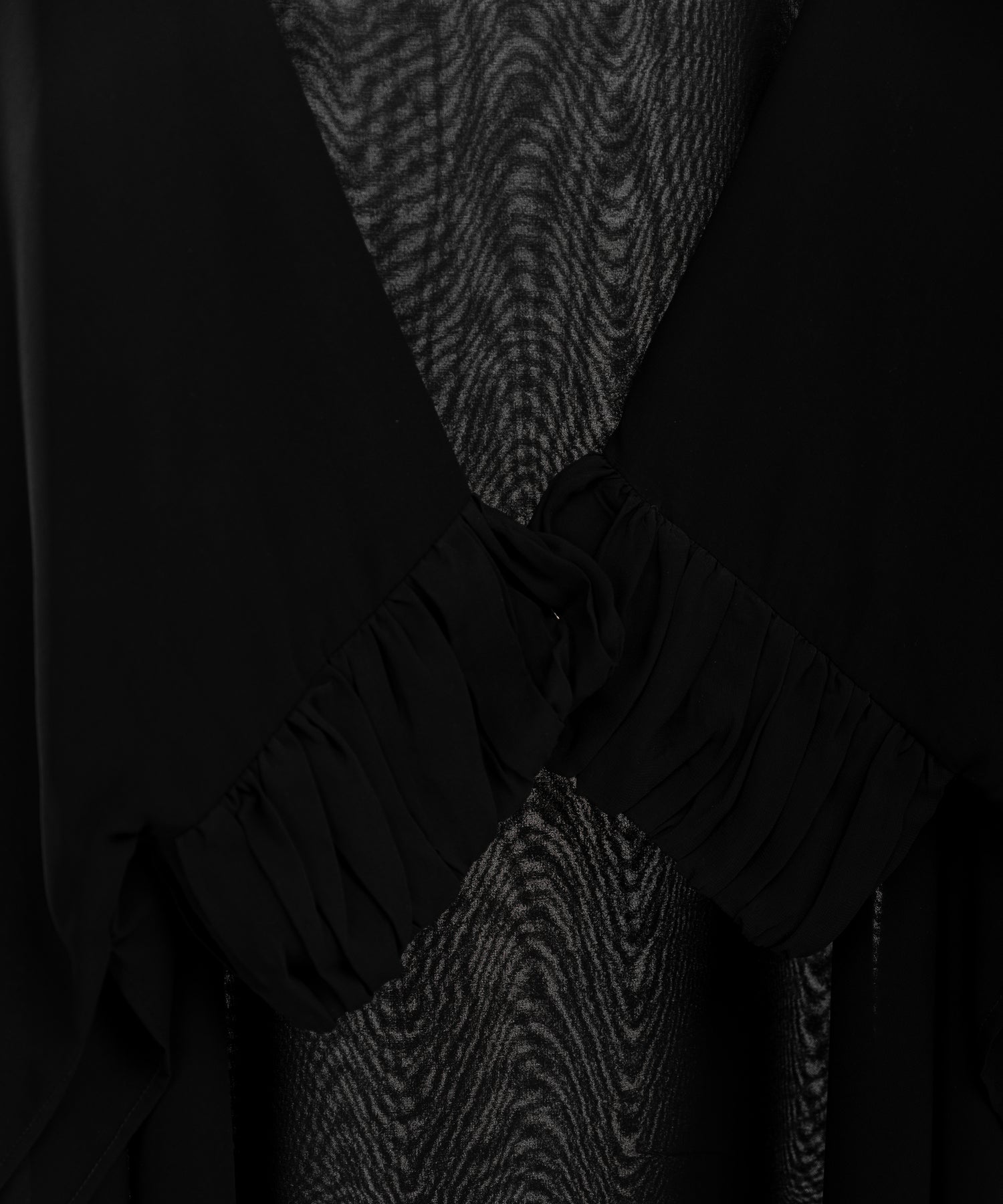 Chiffon Shoulder Cape with Draped Cuffs