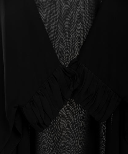 Chiffon Shoulder Cape with Draped Cuffs