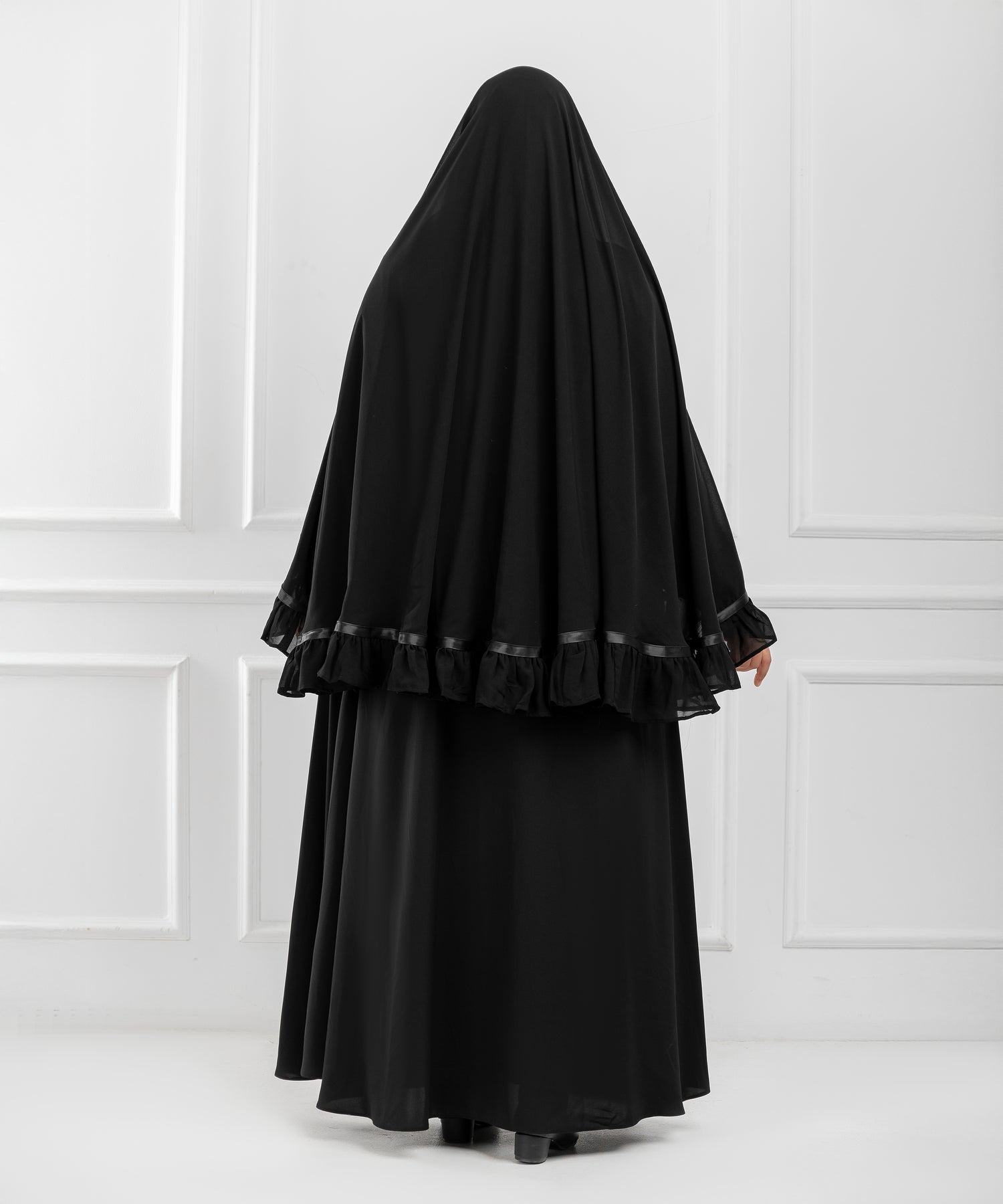 Circular Khimar “Ghashwa” – with Soft Ruffle and Satin Ribbon