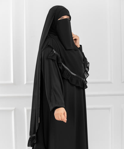 Circular Khimar “Ghashwa” – with Soft Ruffle and Satin Ribbon