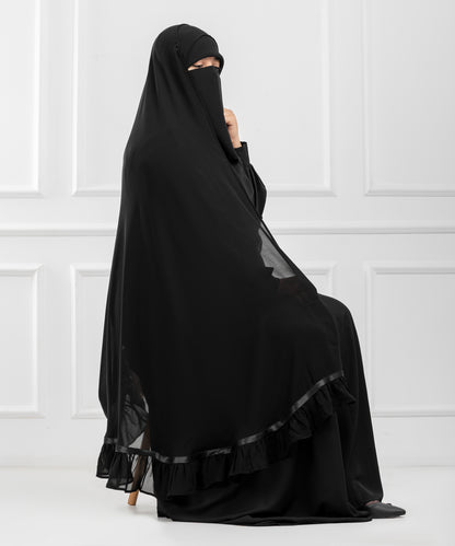 Circular Khimar “Ghashwa” – with Soft Ruffle and Satin Ribbon