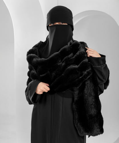 Rectangular Luxury Fur Shawl