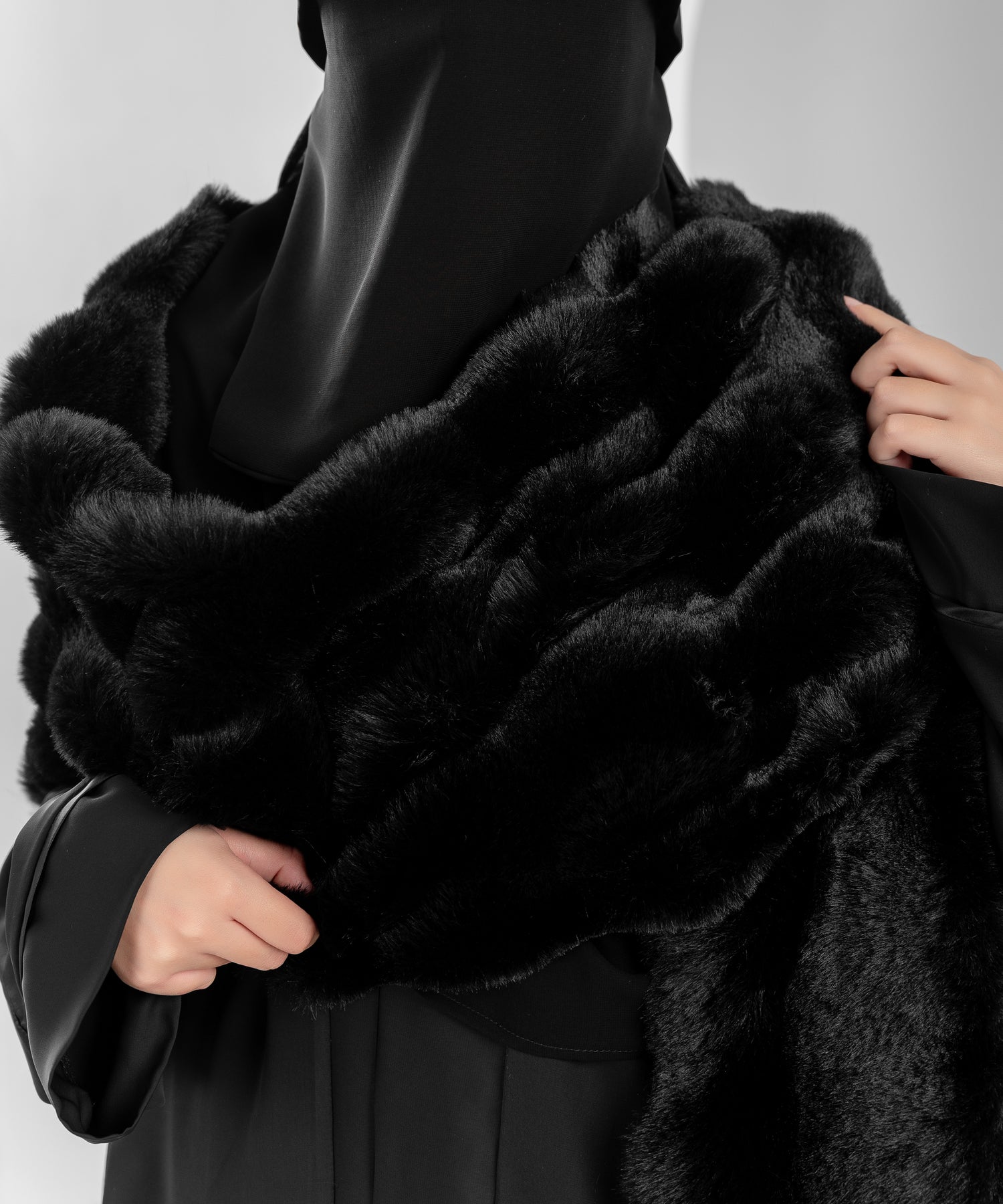 Rectangular Luxury Fur Shawl