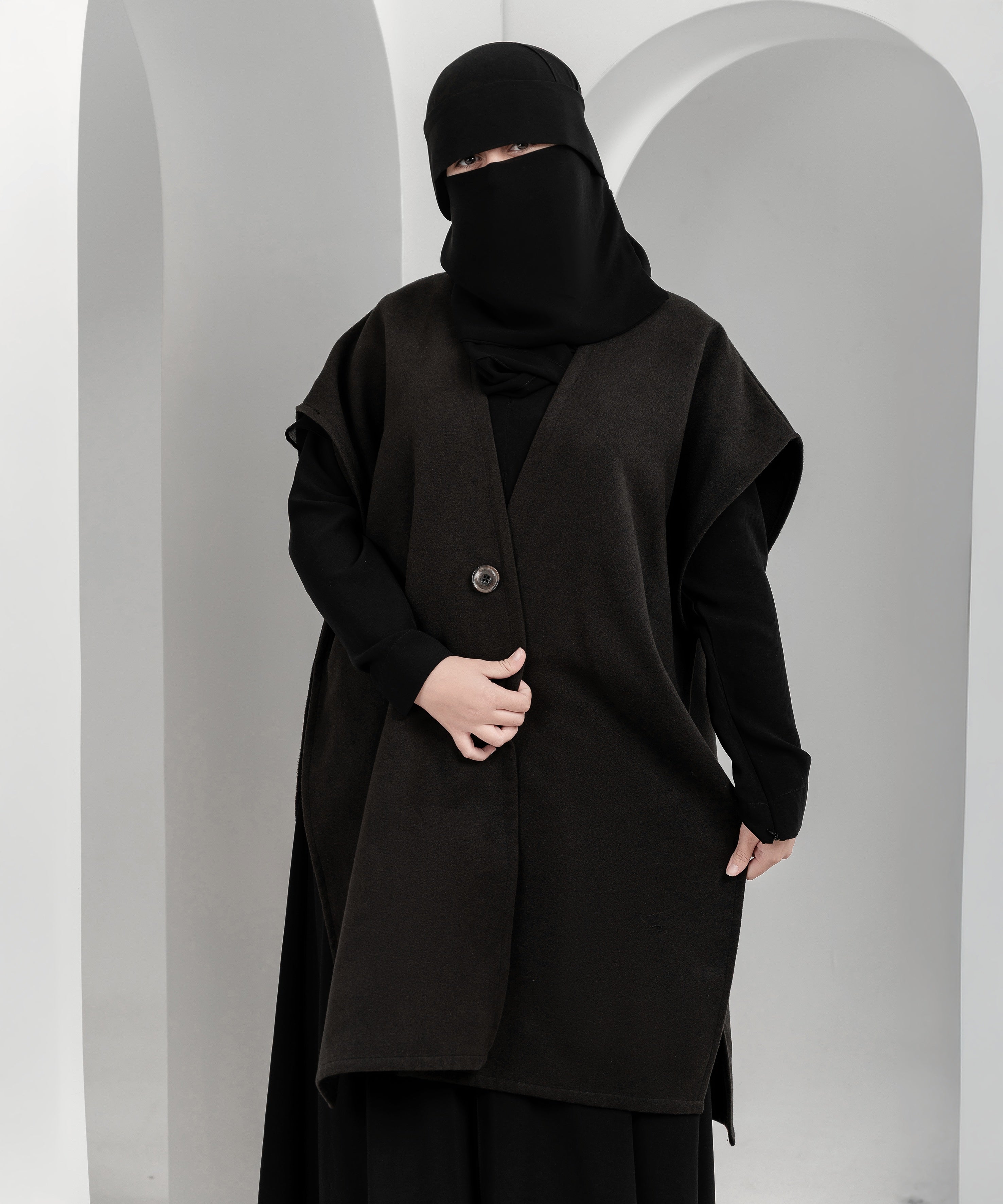 Black Buttoned Cardigan Jacket