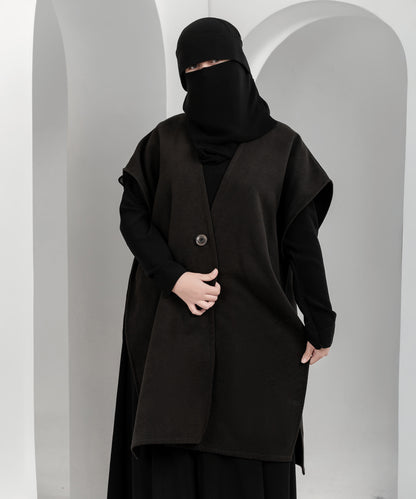 Black Buttoned Cardigan Jacket