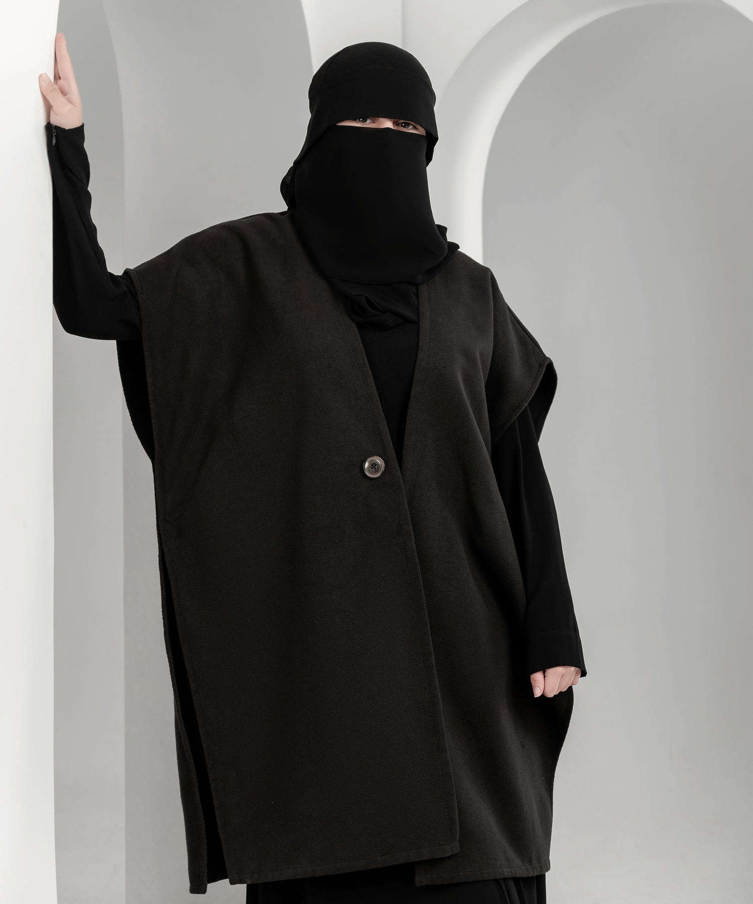 Black Buttoned Cardigan Jacket