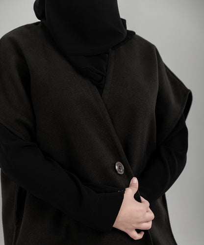 Black Buttoned Cardigan Jacket