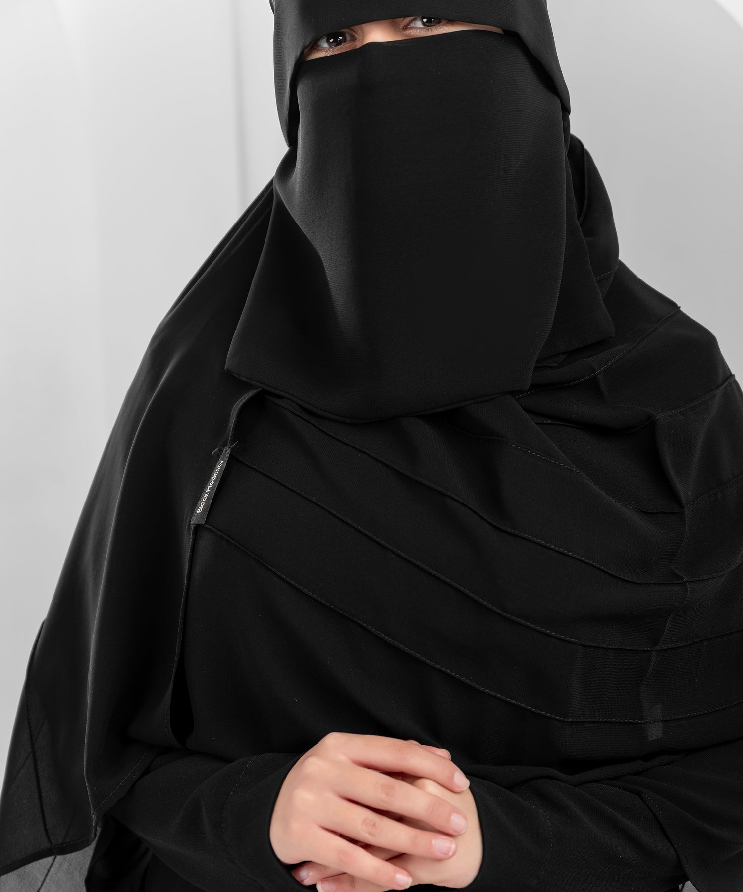 Rectangular Hijab with Fine Vertical Pleats