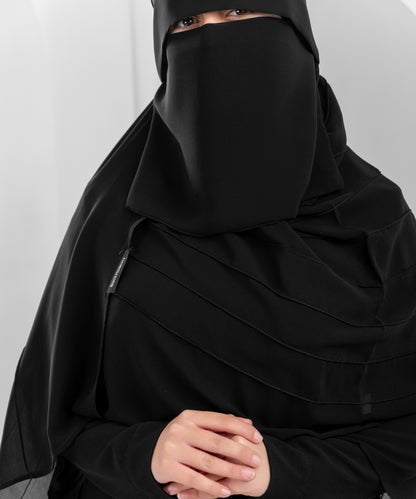 Rectangular Hijab with Fine Vertical Pleats