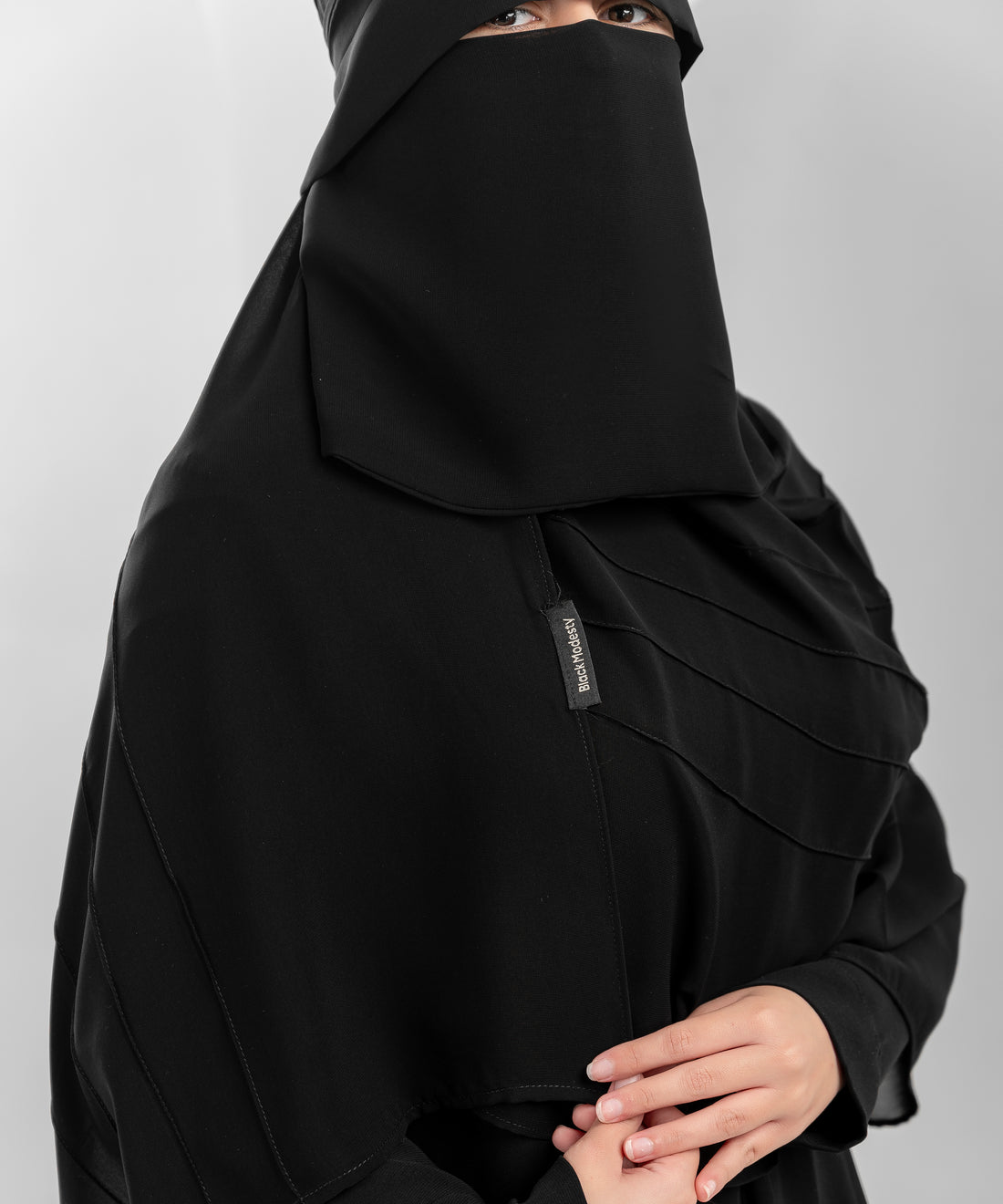 Rectangular Hijab with Fine Vertical Pleats