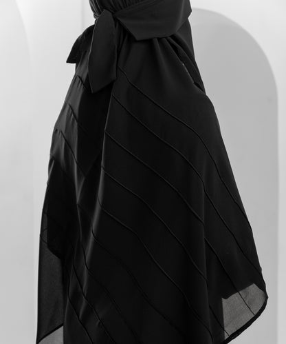 Rectangular Hijab with Fine Vertical Pleats