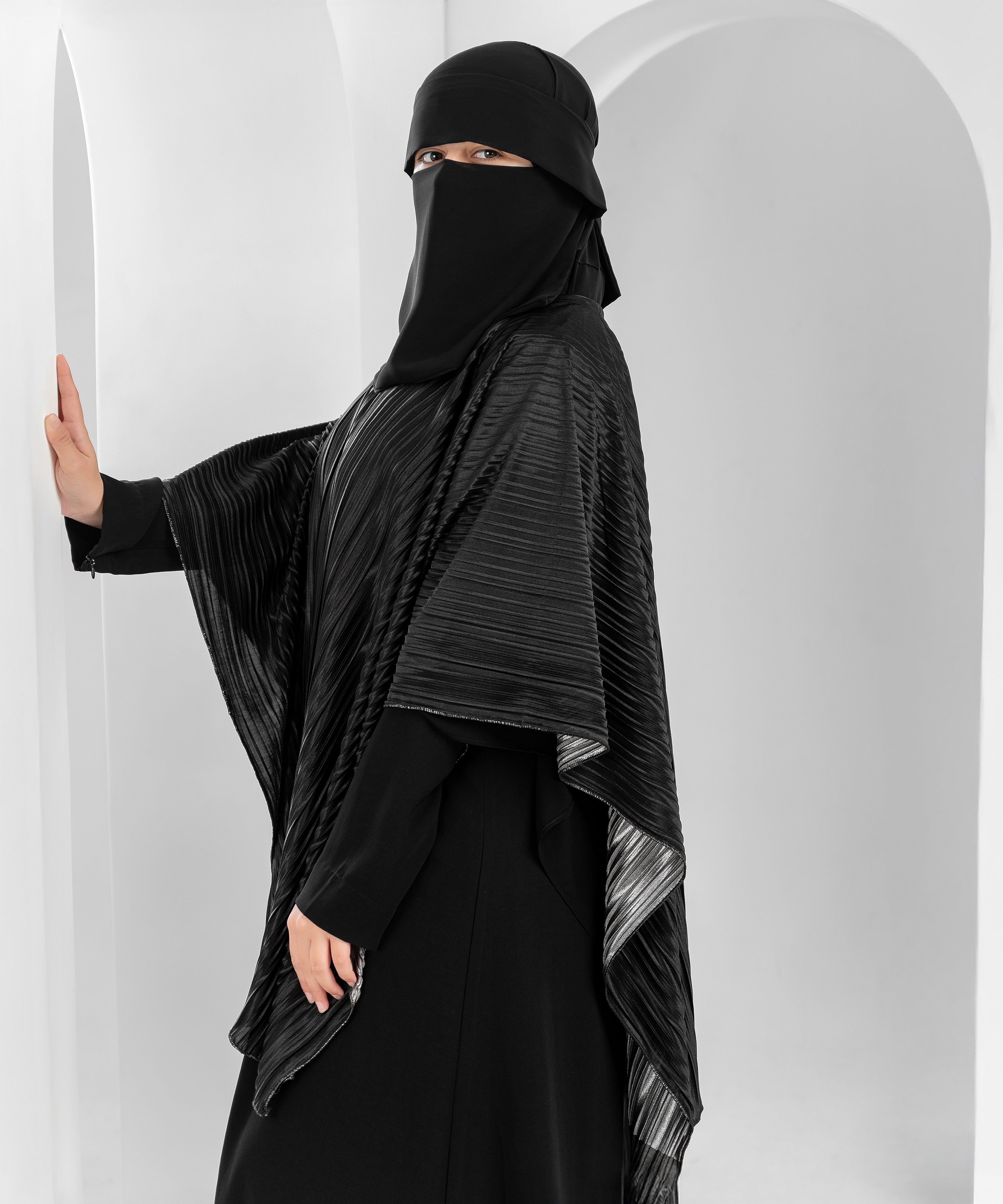 Pleated Shoulder Cape