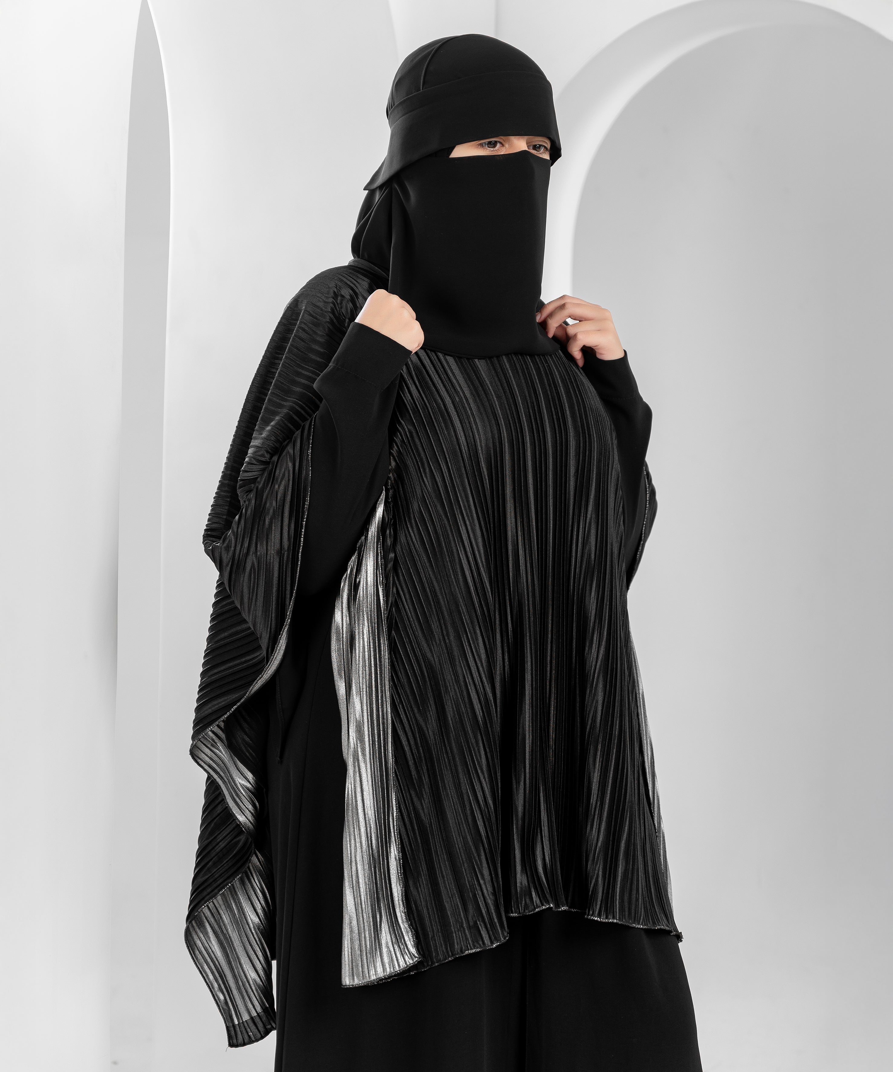 Pleated Shoulder Cape