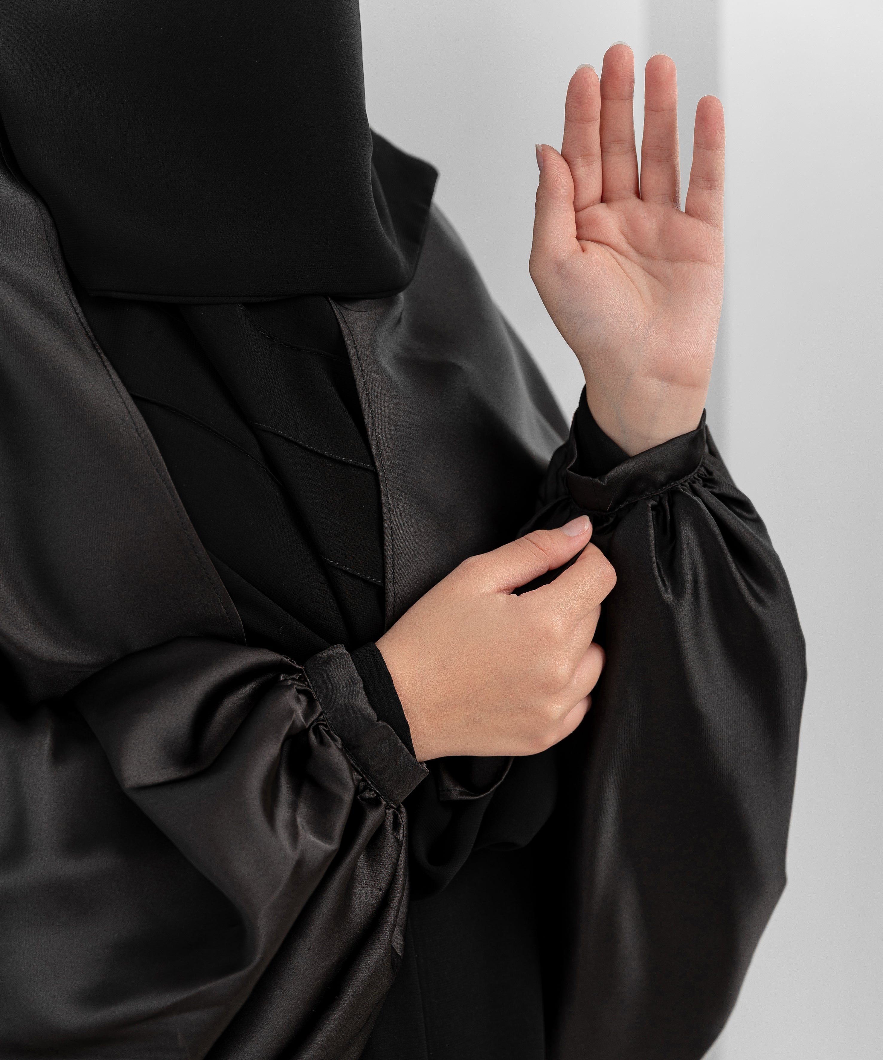 Black Satin Shoulder Cape