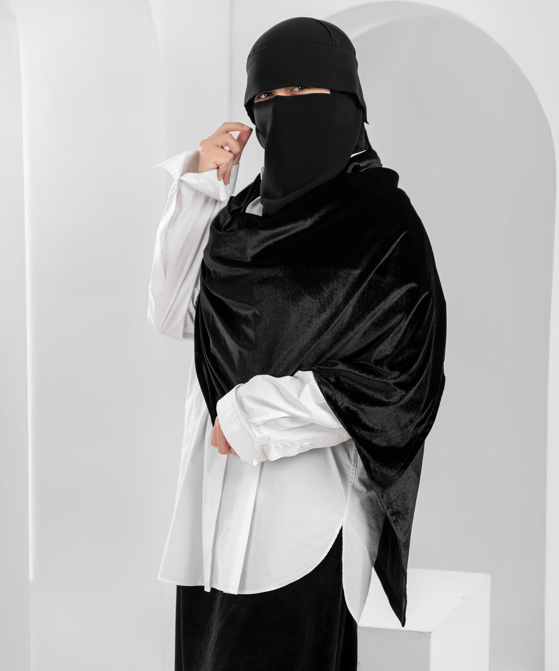 Rectangular Velvet Shawl