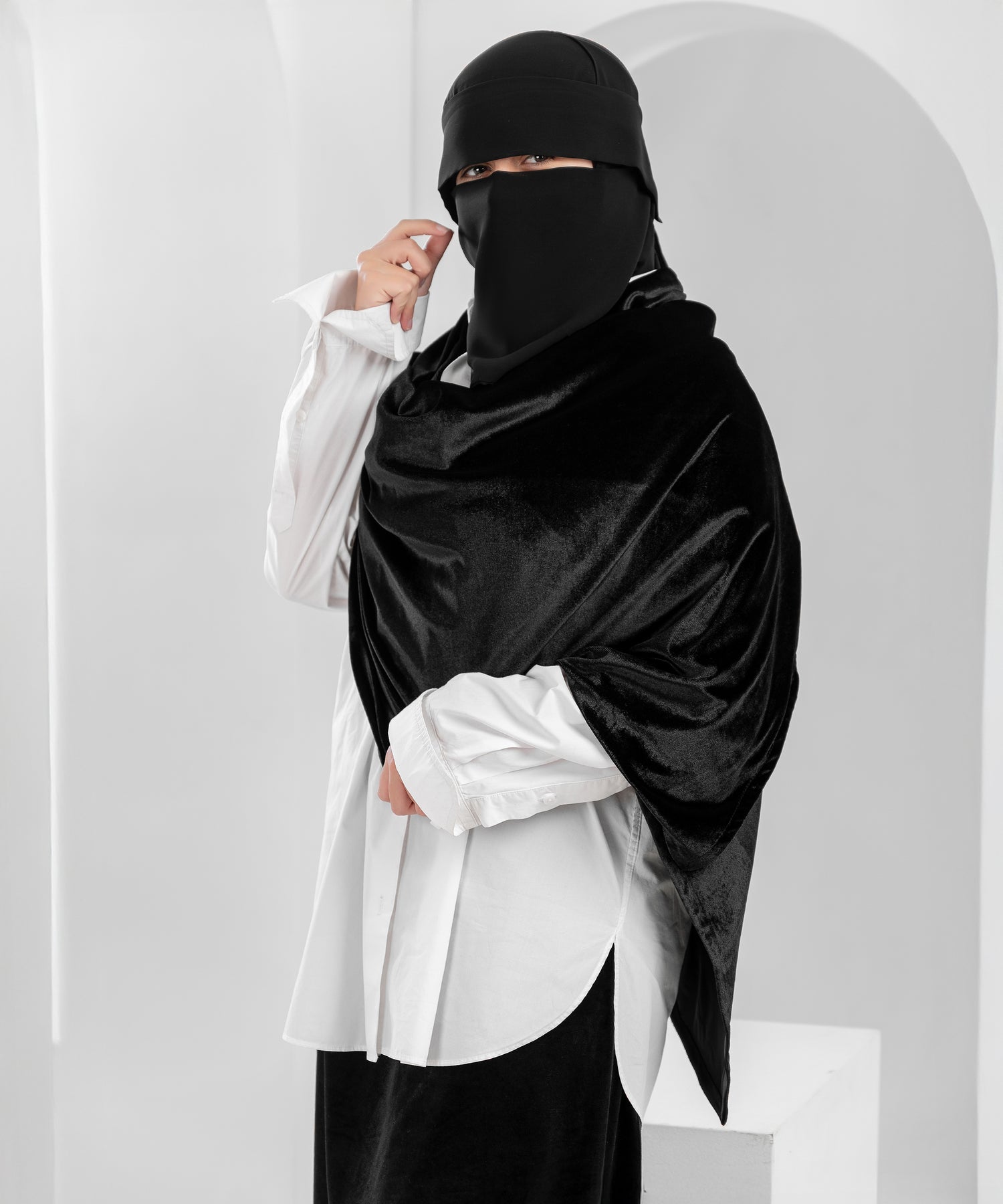 Rectangular Velvet Shawl