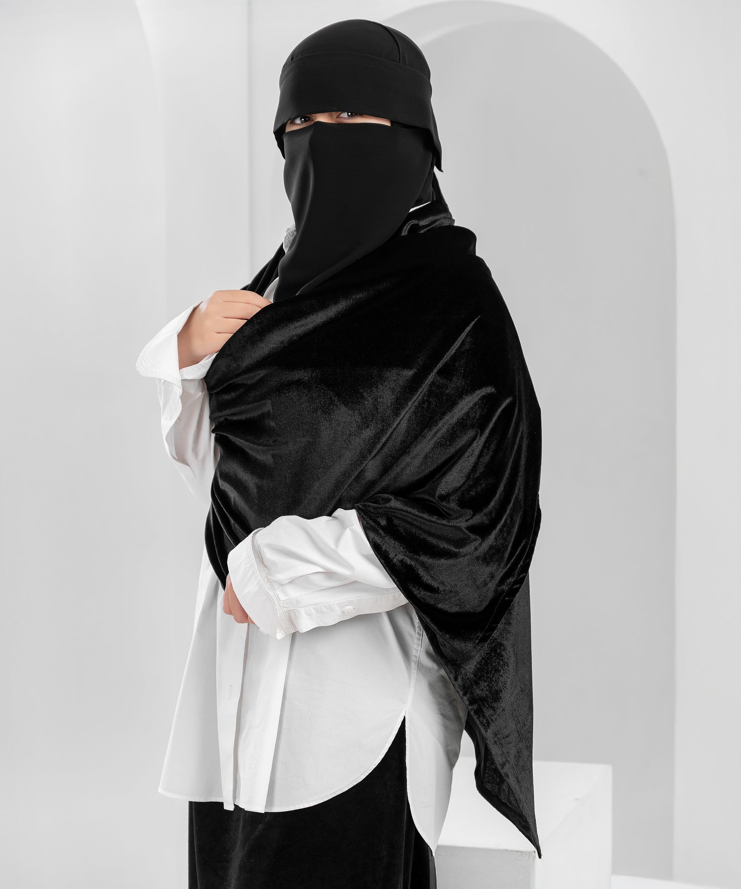 Rectangular Velvet Shawl