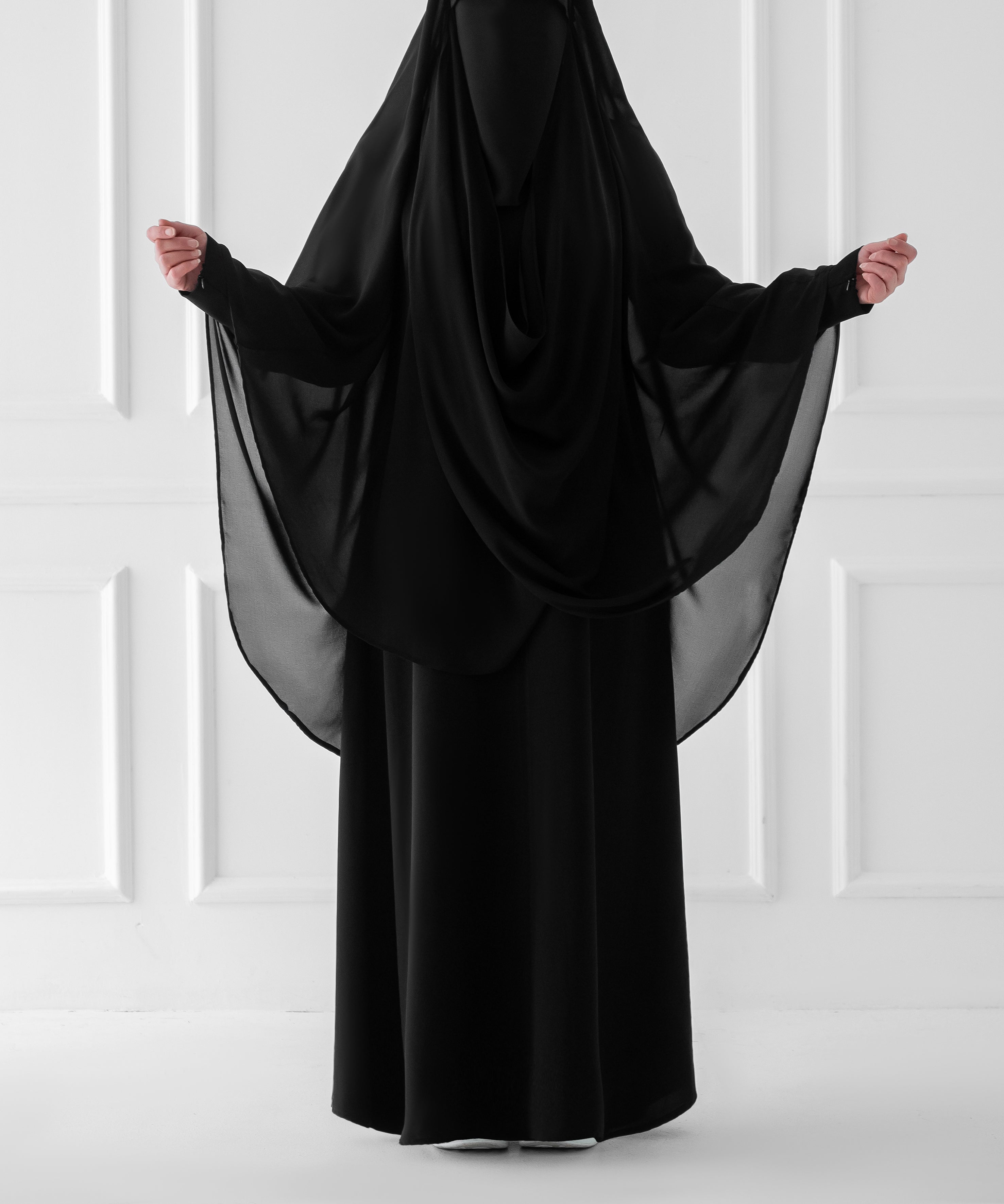 Chiffon Head Cape with Crossover Front Design