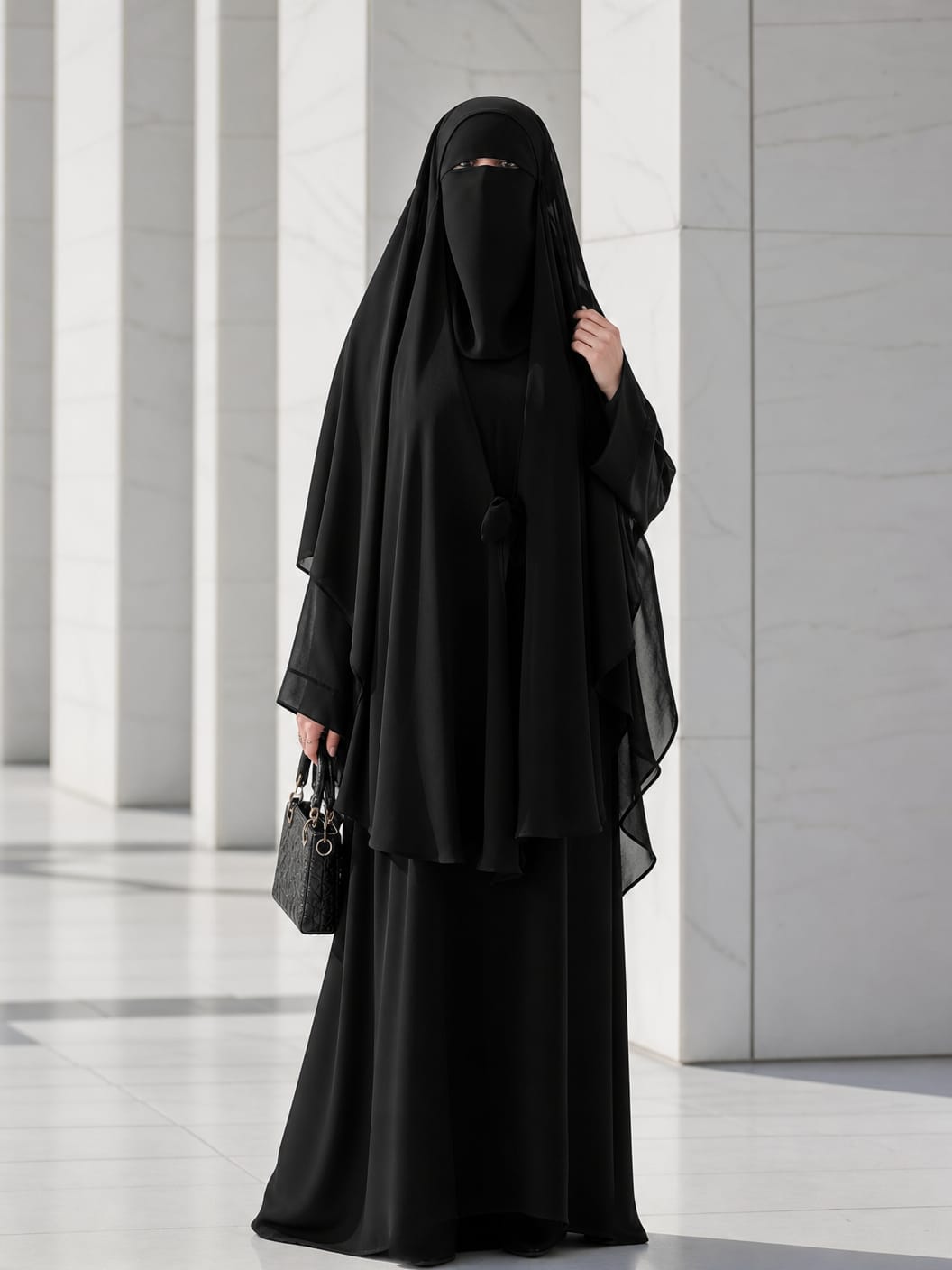 🖤 Chiffon Head Cape with Front Tie